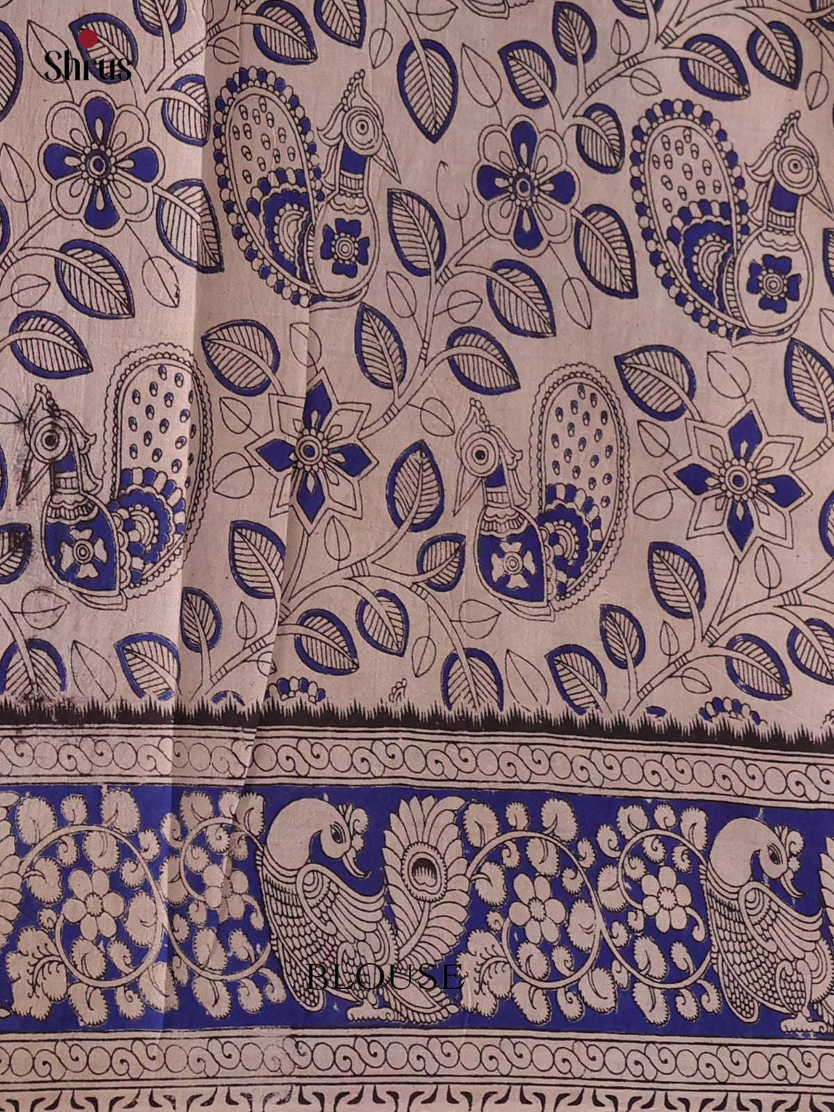 Mehandi & Black - kalamkari-cotton Saree