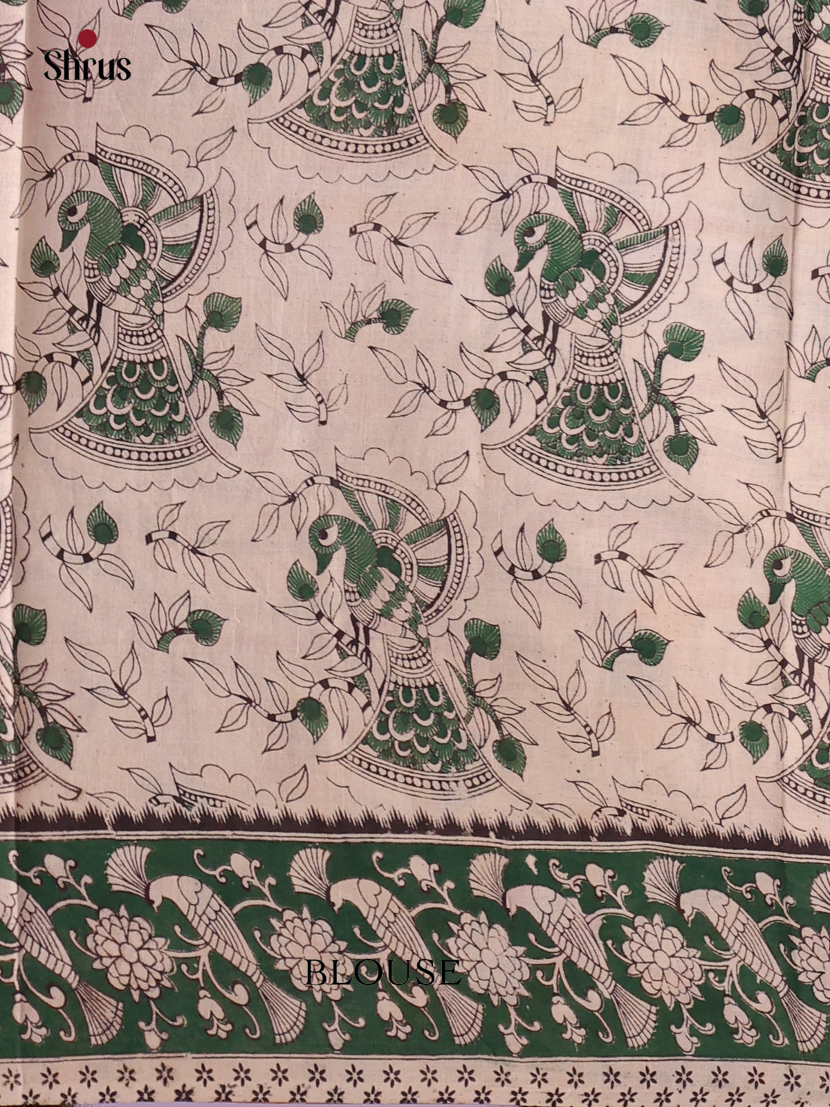 Mustard & Green - kalamkari-cotton Saree - Shop on Shrus.com