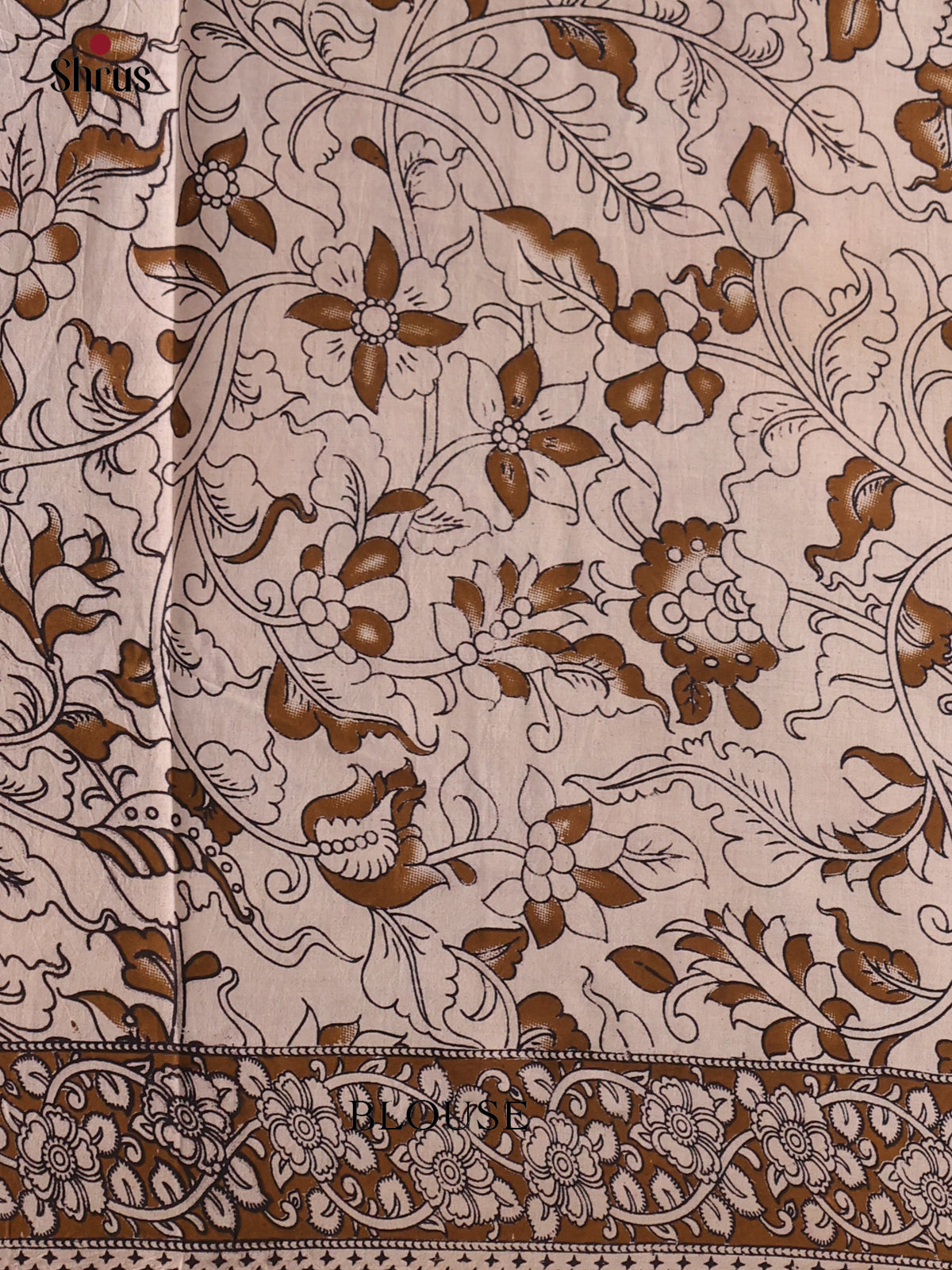 Grey & Mehandi - kalamkari-cotton Saree