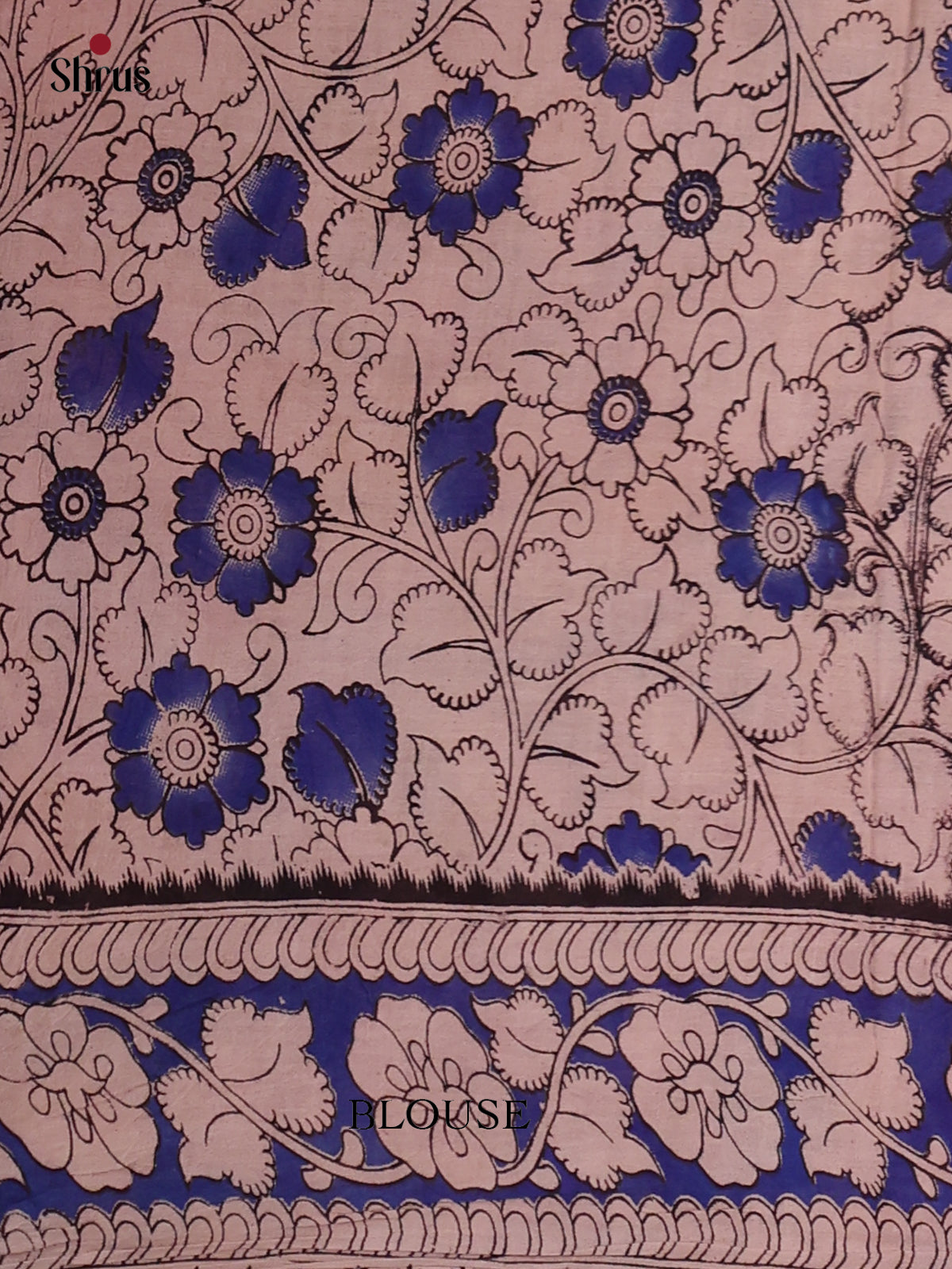 Maroon & Blue - kalamkari-cotton Saree
