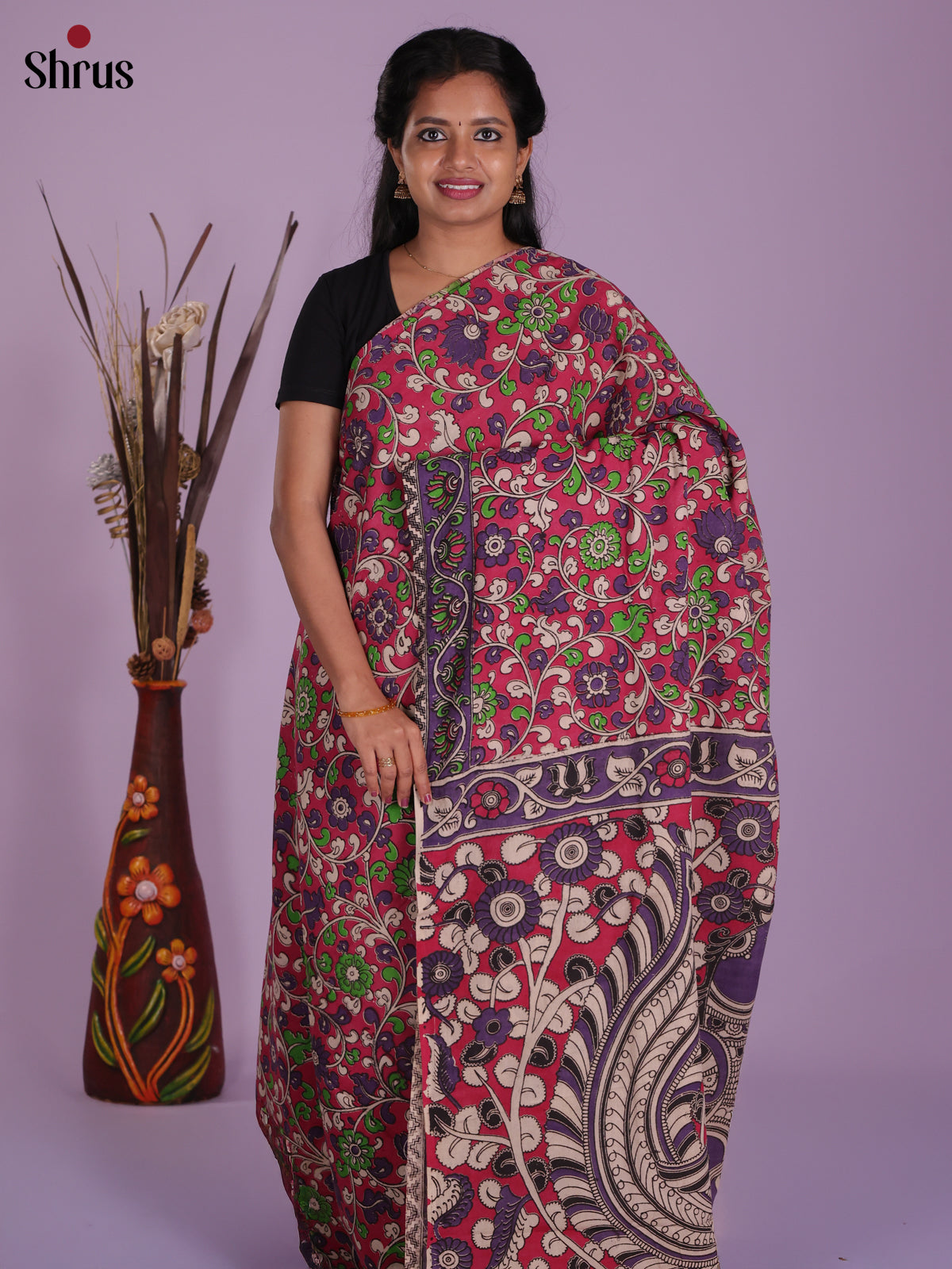 Pink & Purple- kalamkari-cotton Saree