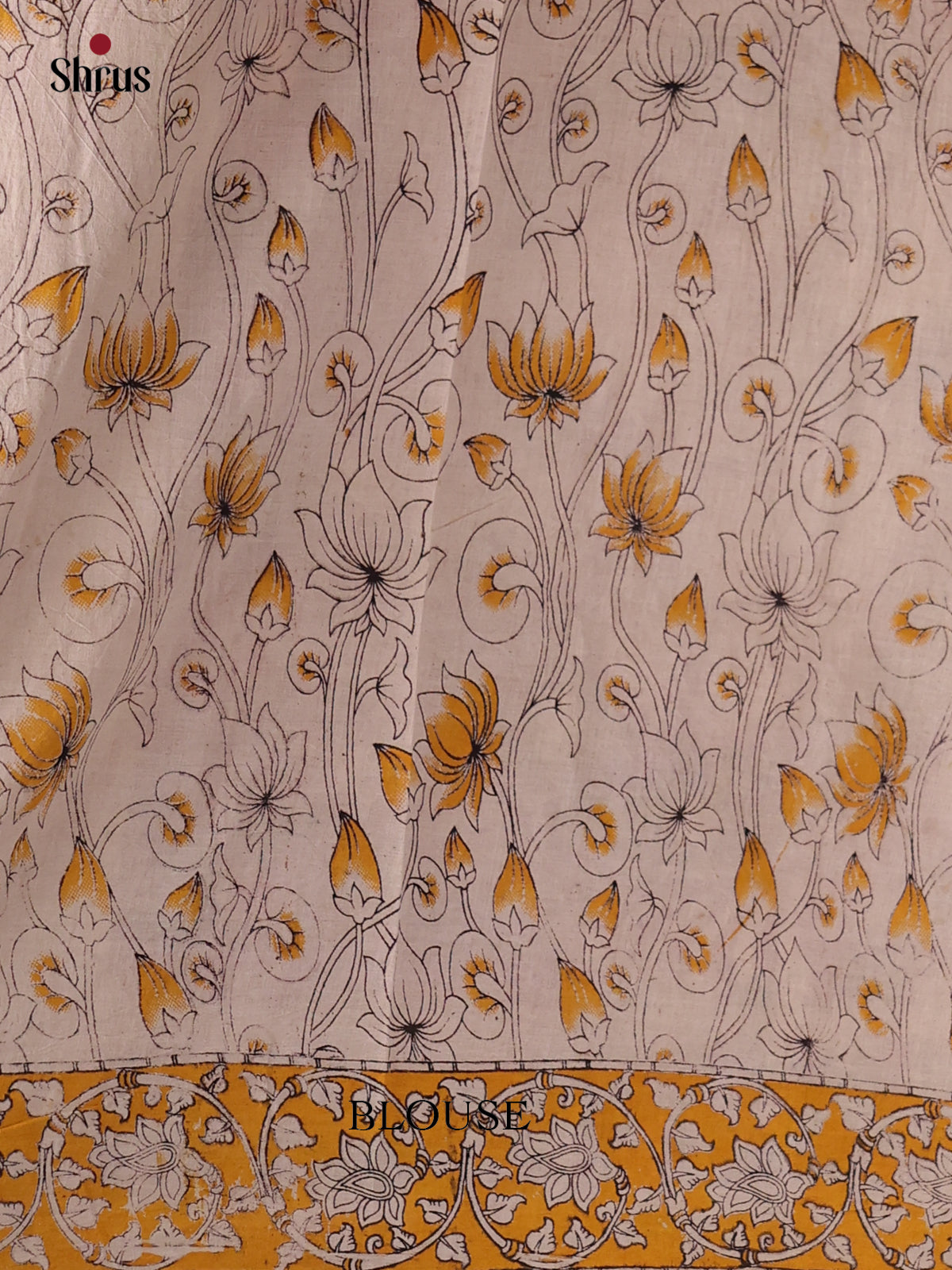 Dark Mustard &  Pink- kalamkari-cotton Saree