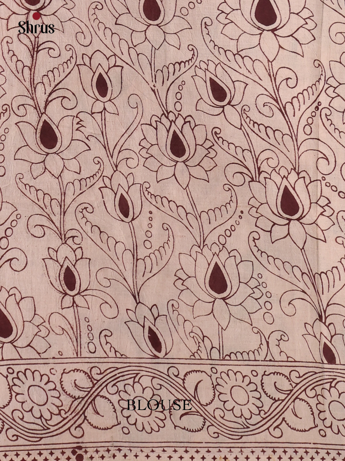 Green & Cream- kalamkari-cotton Saree