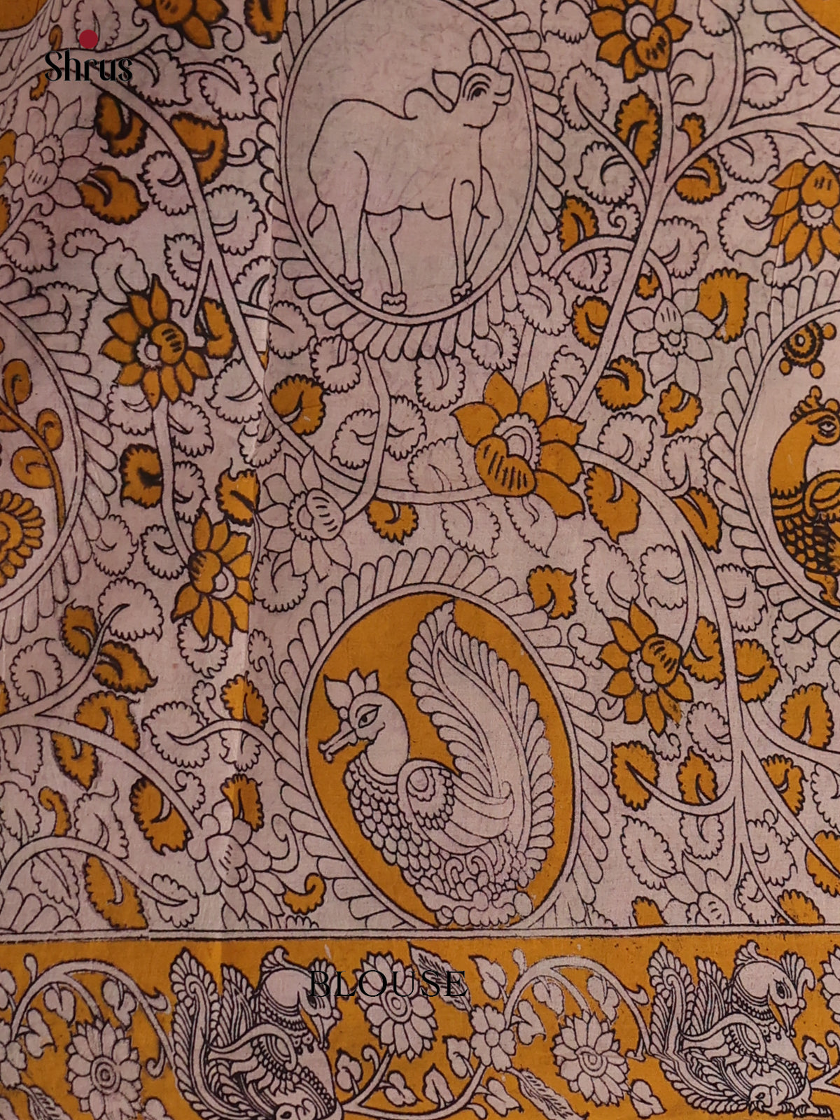 Cream & Pink - kalamkari-cotton Saree