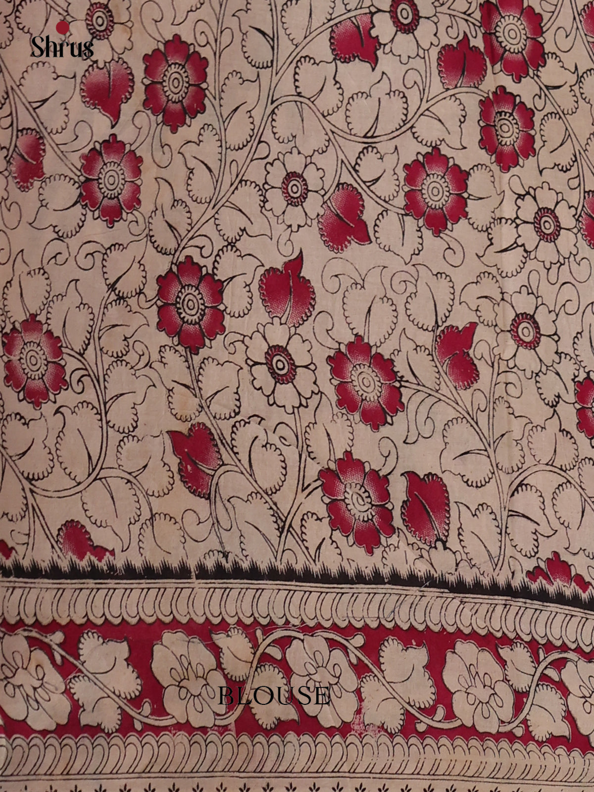 Cream & Teal- kalamkari-cotton Saree