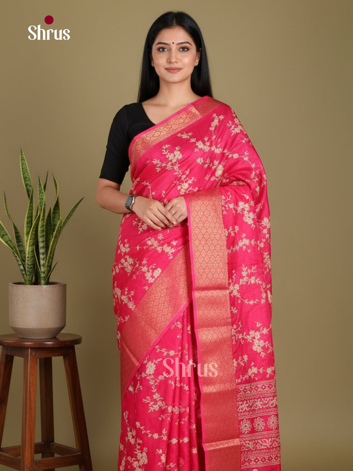 DJS24137 - Semi Crepe Saree
