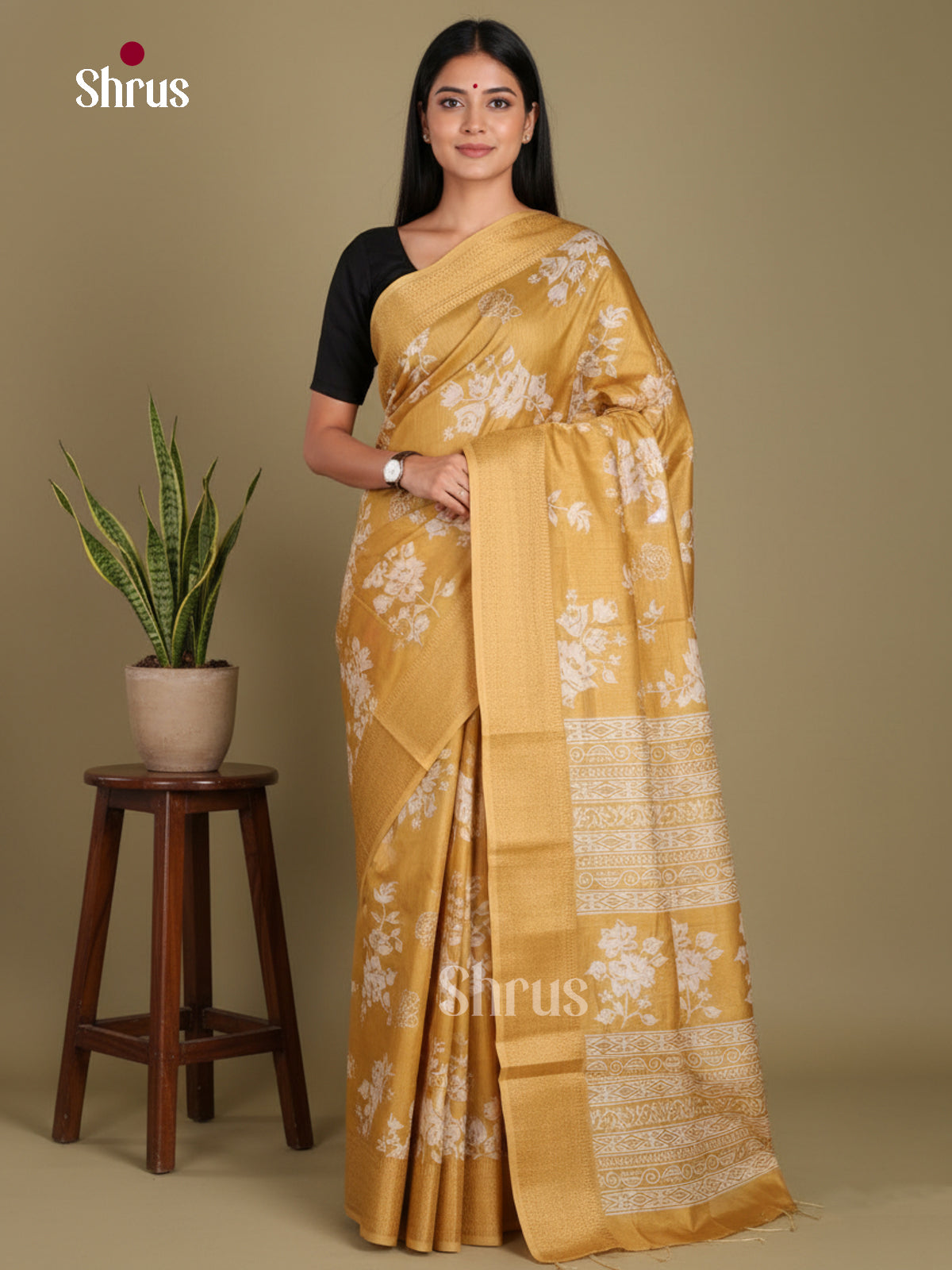 DJS24145 - Semi Crepe Saree - Shop on Shrus.com
