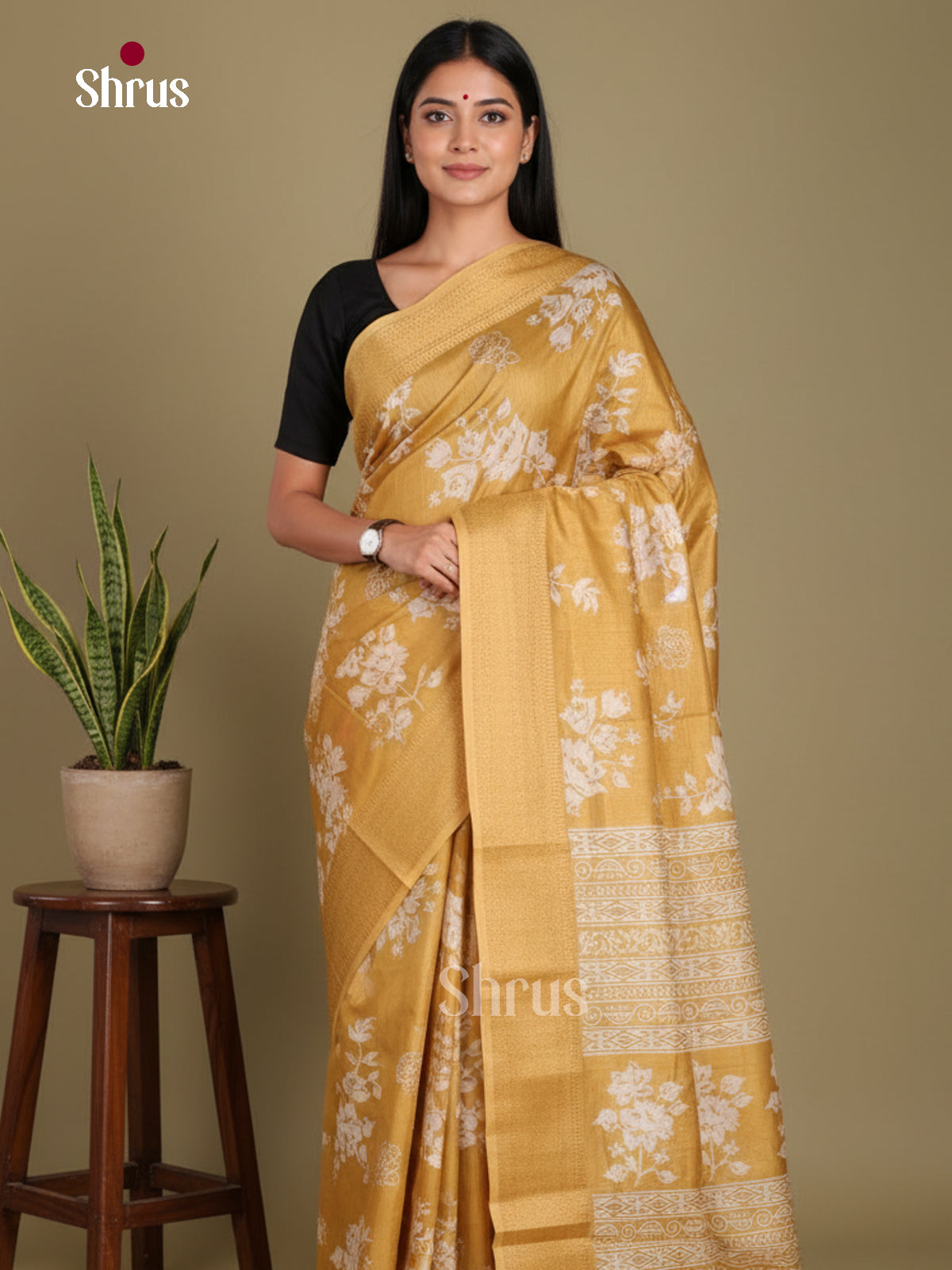 DJS24145 - Semi Crepe Saree - Shop on Shrus.com