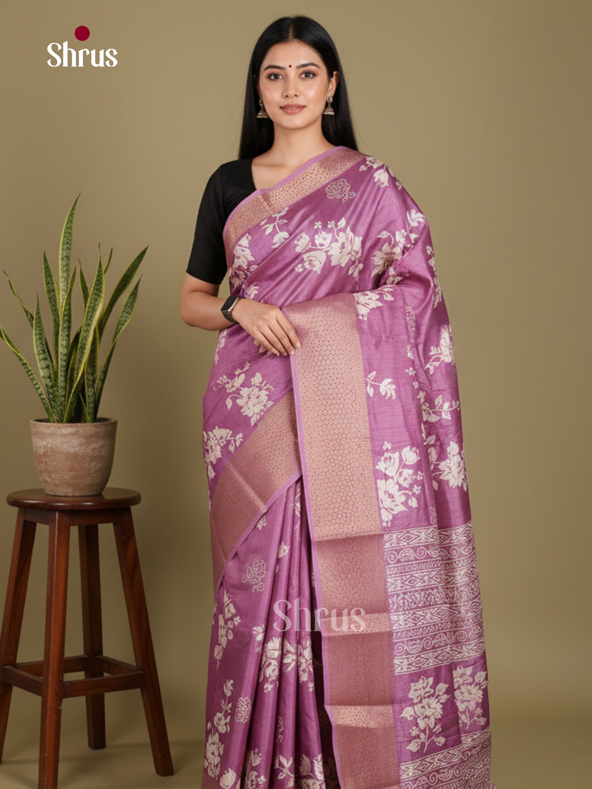 DJS24146 - Semi Crepe Saree