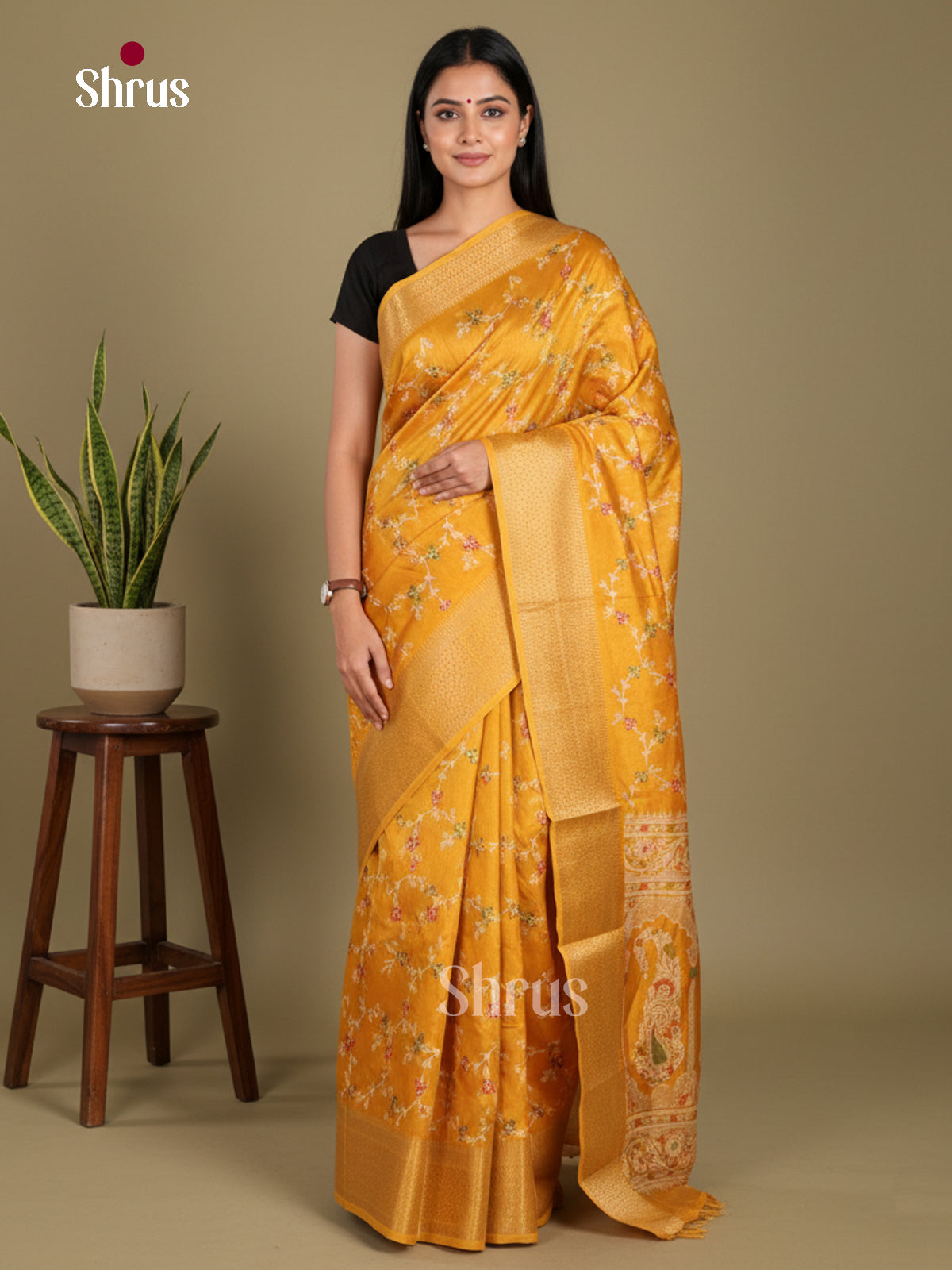 DJS24159 - Semi Crepe Saree - Shop on Shrus.com