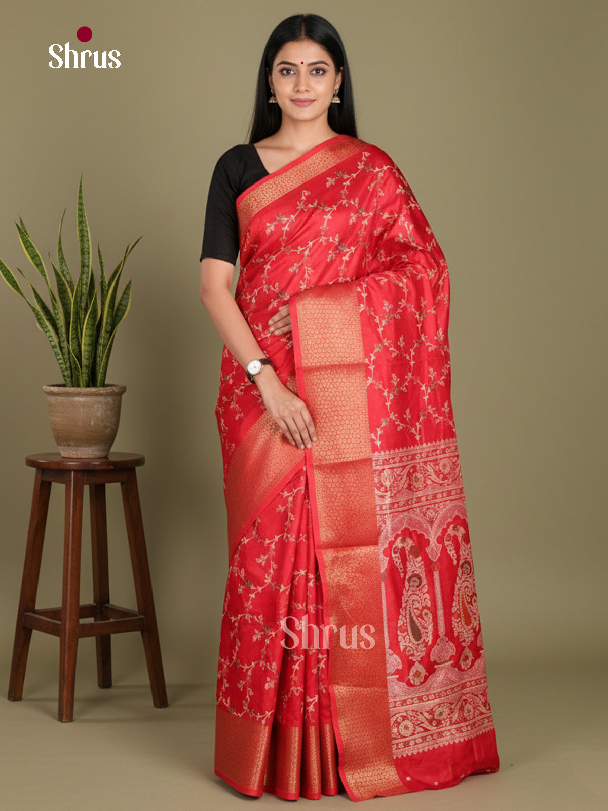 DJS24160 - Semi Crepe Saree - Shop on Shrus.com