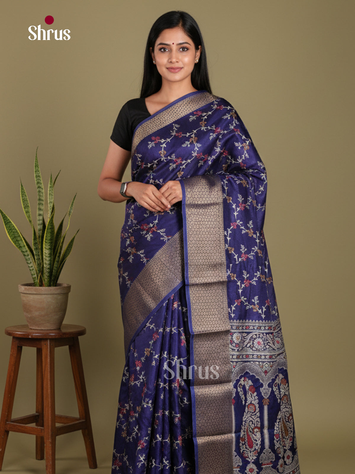 DJS24162 - Semi Crepe Saree - Shop on Shrus.com
