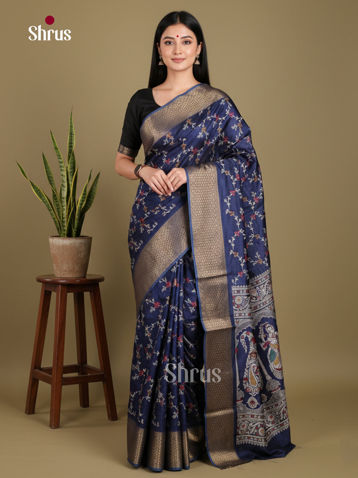 DJS24164 - Semi Crepe Saree - Shop on Shrus.com