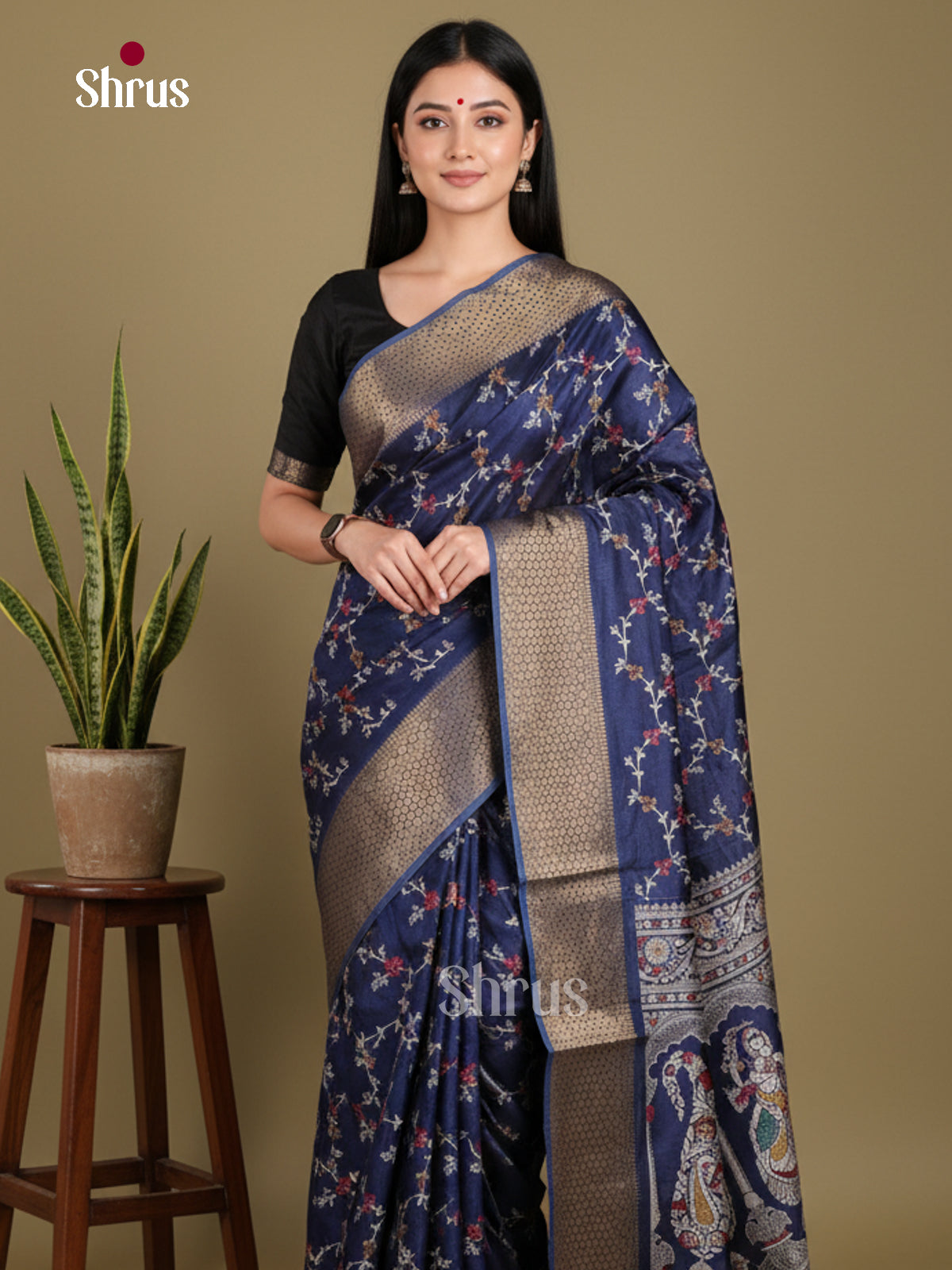 DJS24164 - Semi Crepe Saree - Shop on Shrus.com