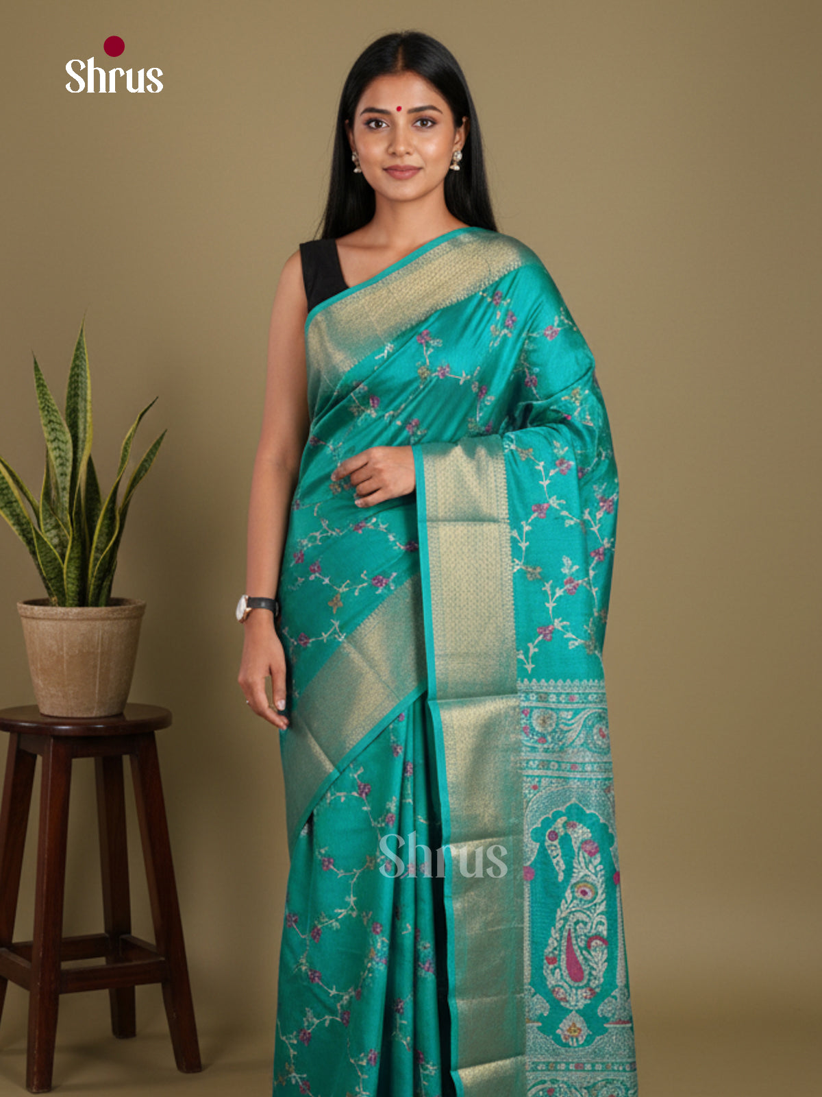 DJS24166 - Semi Crepe Saree - Shop on Shrus.com