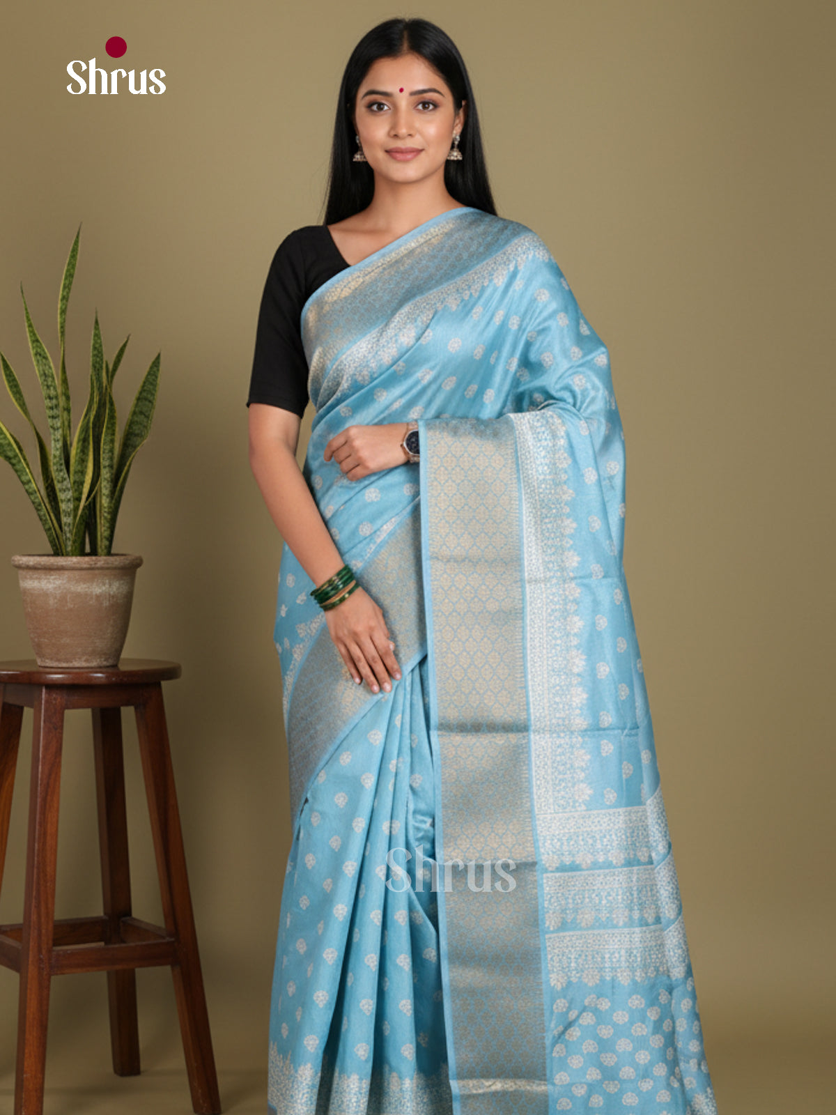 DJS24175 - Semi Crepe Saree - Shop on Shrus.com