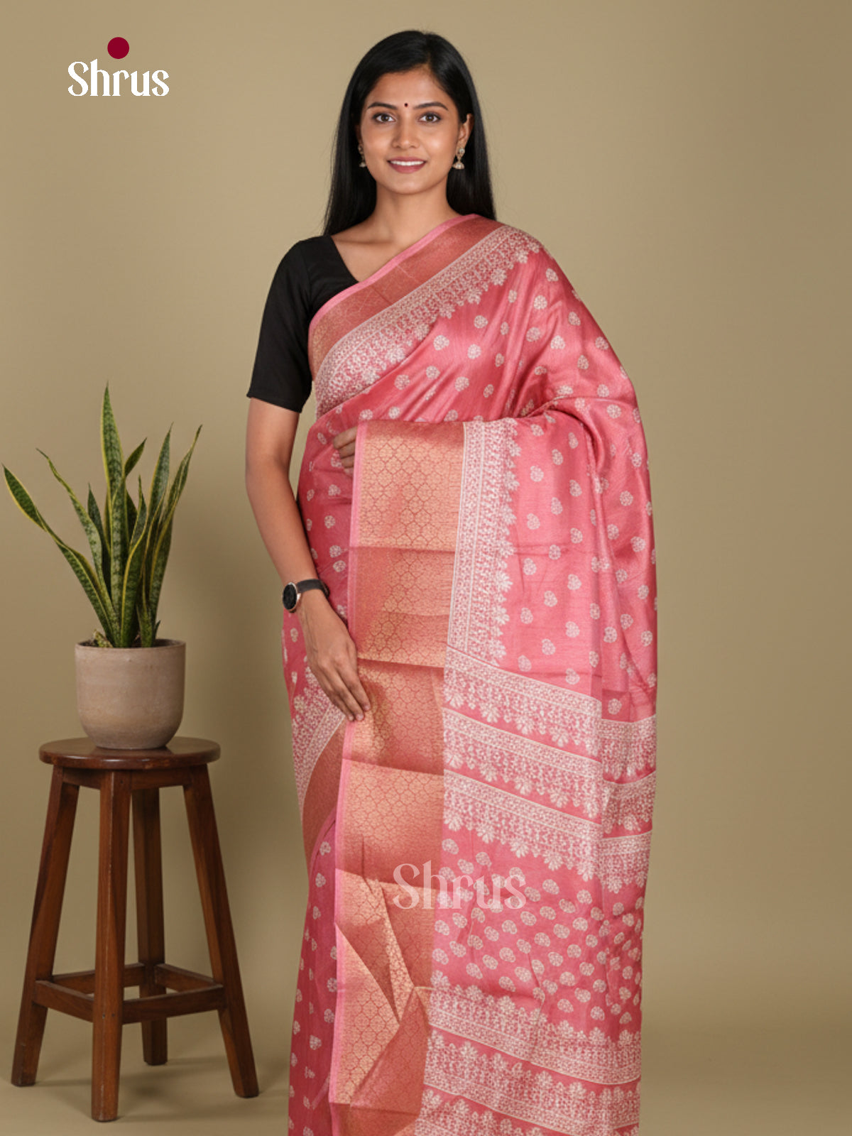 DJS24176 - Semi Crepe Saree - Shop on Shrus.com