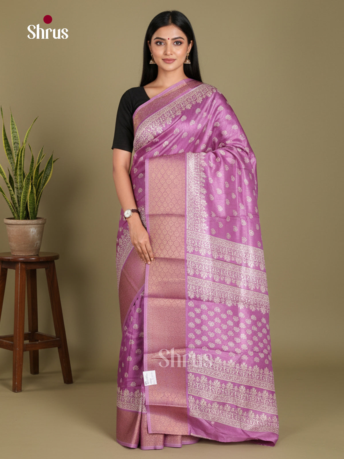 DJS24177 - Semi Crepe Saree - Shop on Shrus.com