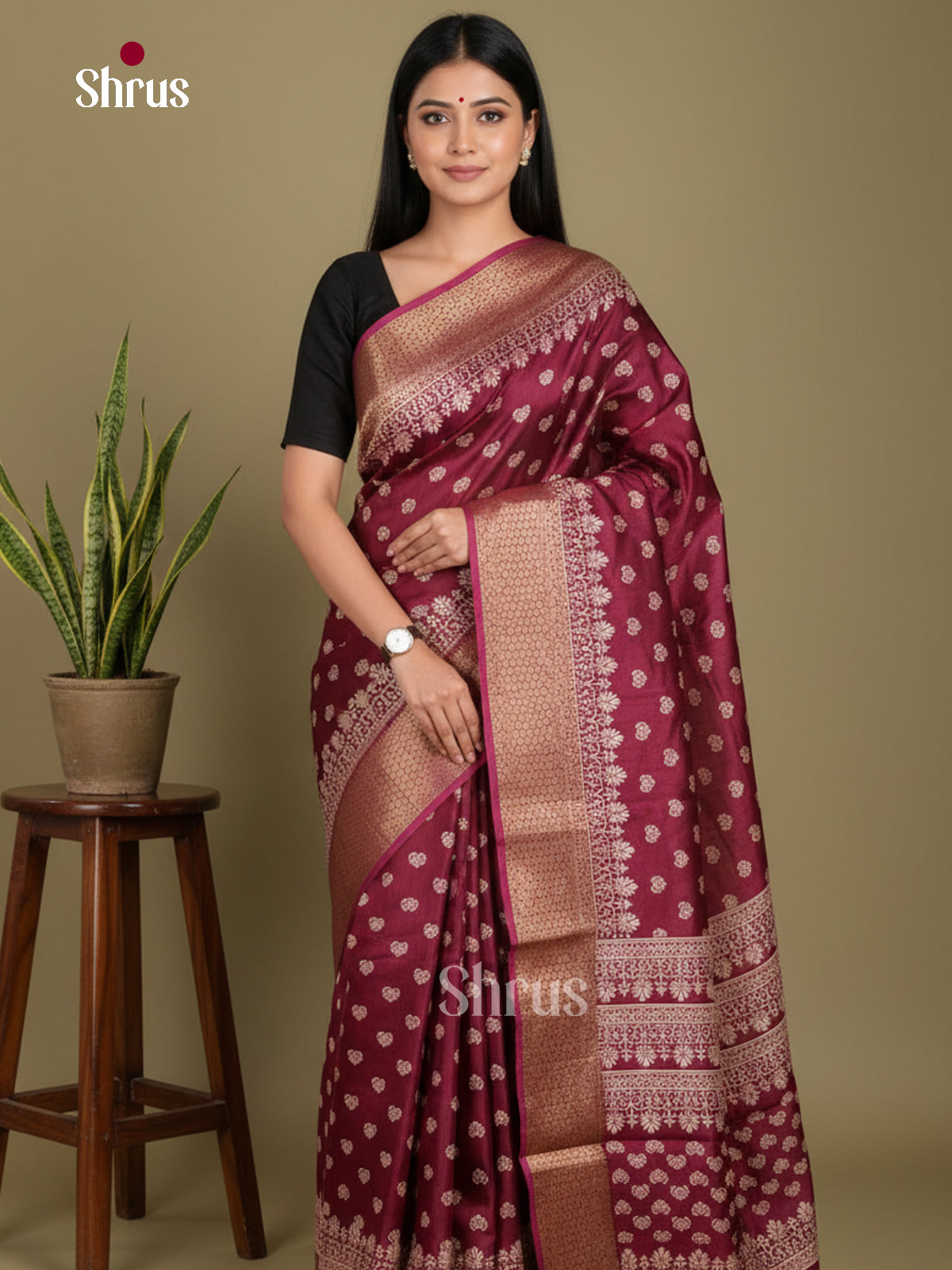 DJS24187 - Semi Crepe Saree