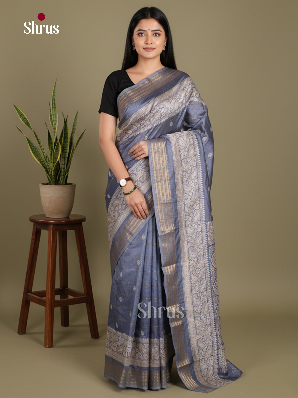 DJS24199 - Semi Crepe Saree - Shop on Shrus.com