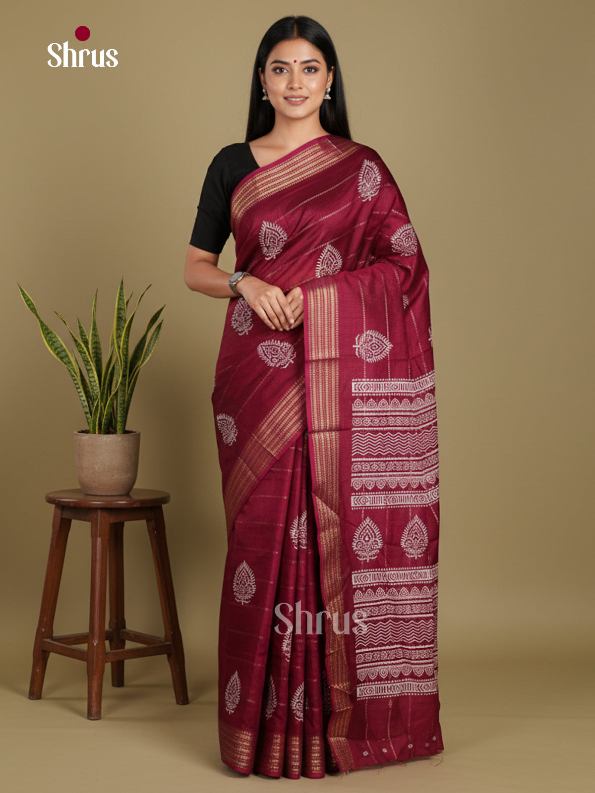 DJS24201 - Semi Crepe Saree - Shop on Shrus.com