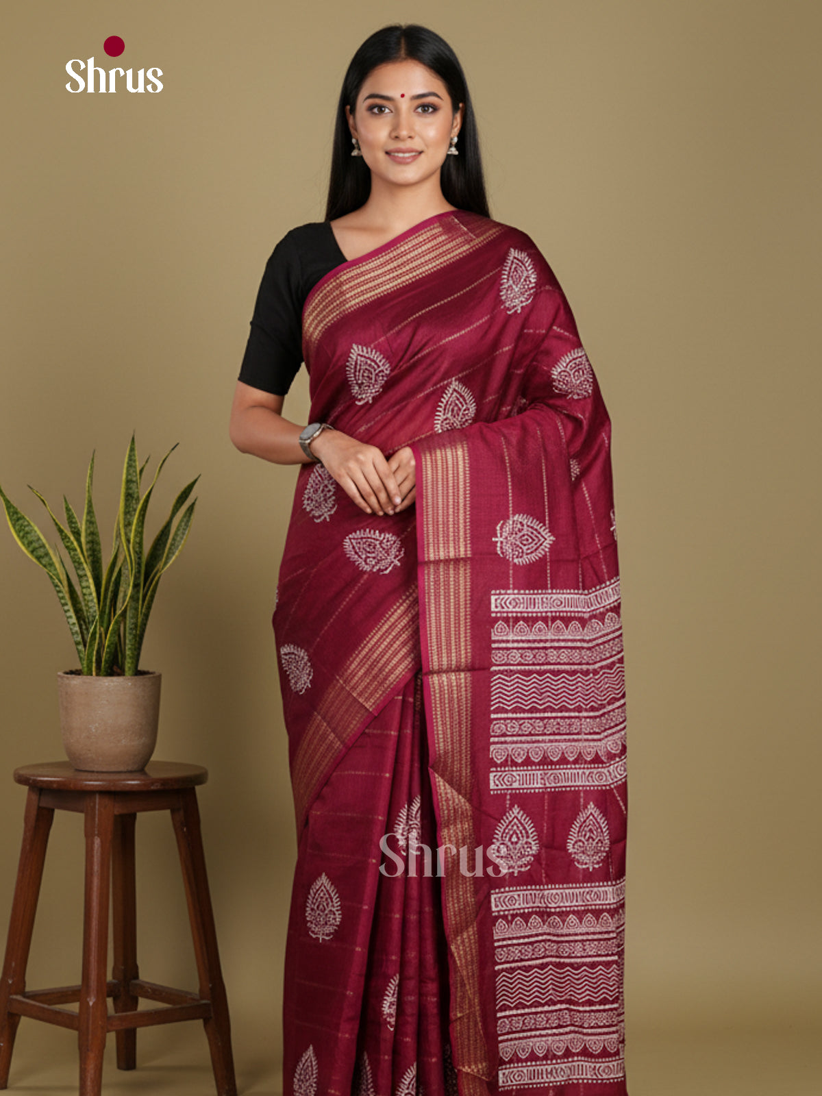 DJS24201 - Semi Crepe Saree - Shop on Shrus.com