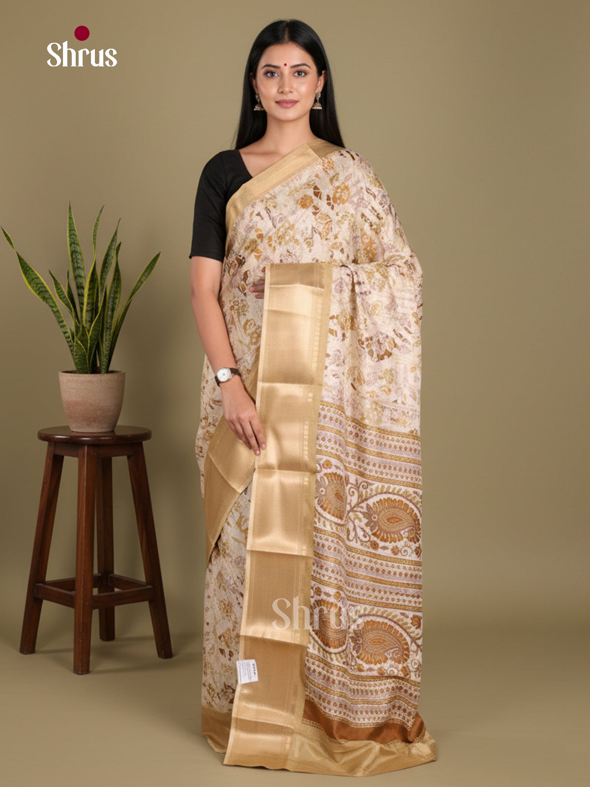 DJS24214 - Semi Crepe Saree - Shop on Shrus.com
