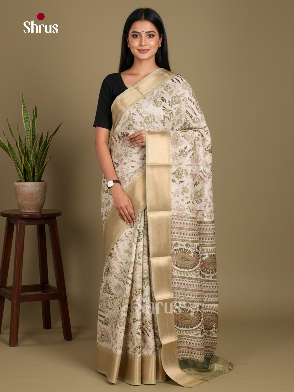 DJS24219 - Semi Crepe Saree - Shop on Shrus.com