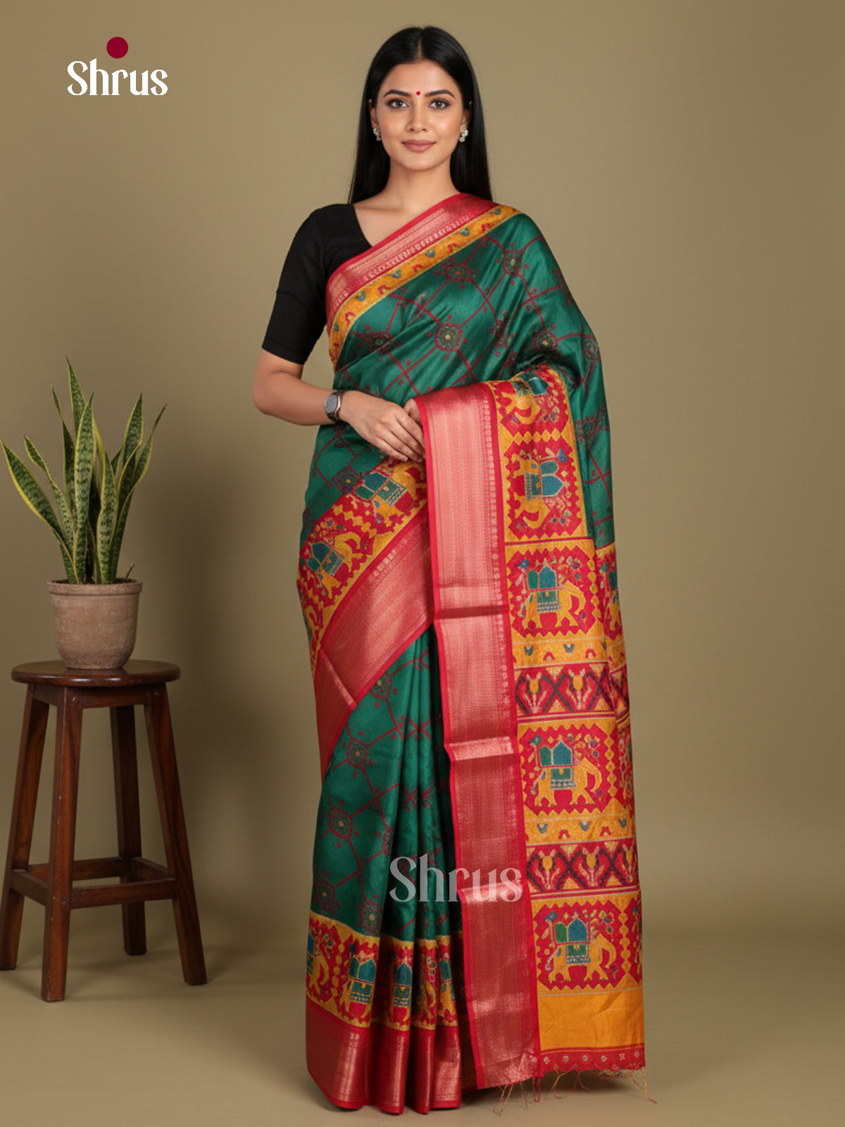 DJS24220 - Semi Crepe Saree - Shop on Shrus.com