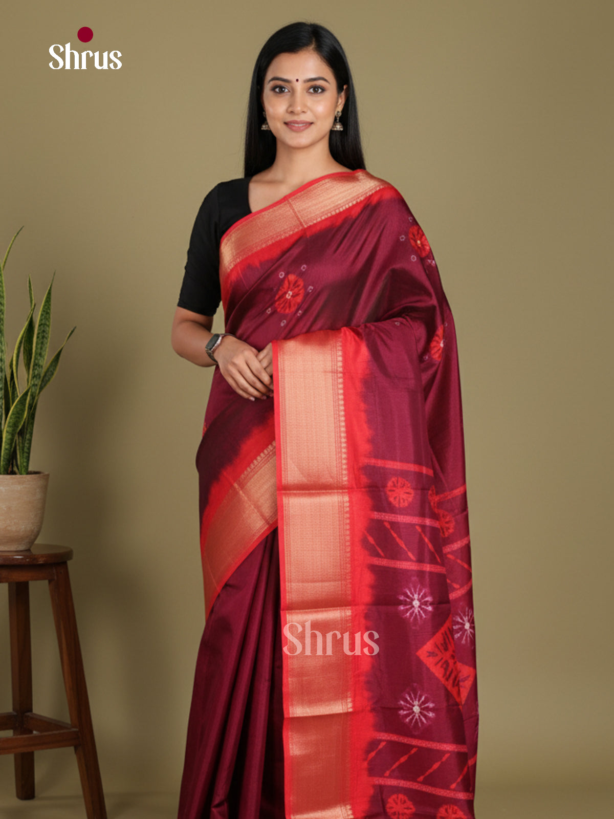 DJS24221 - Semi Crepe Saree - Shop on Shrus.com