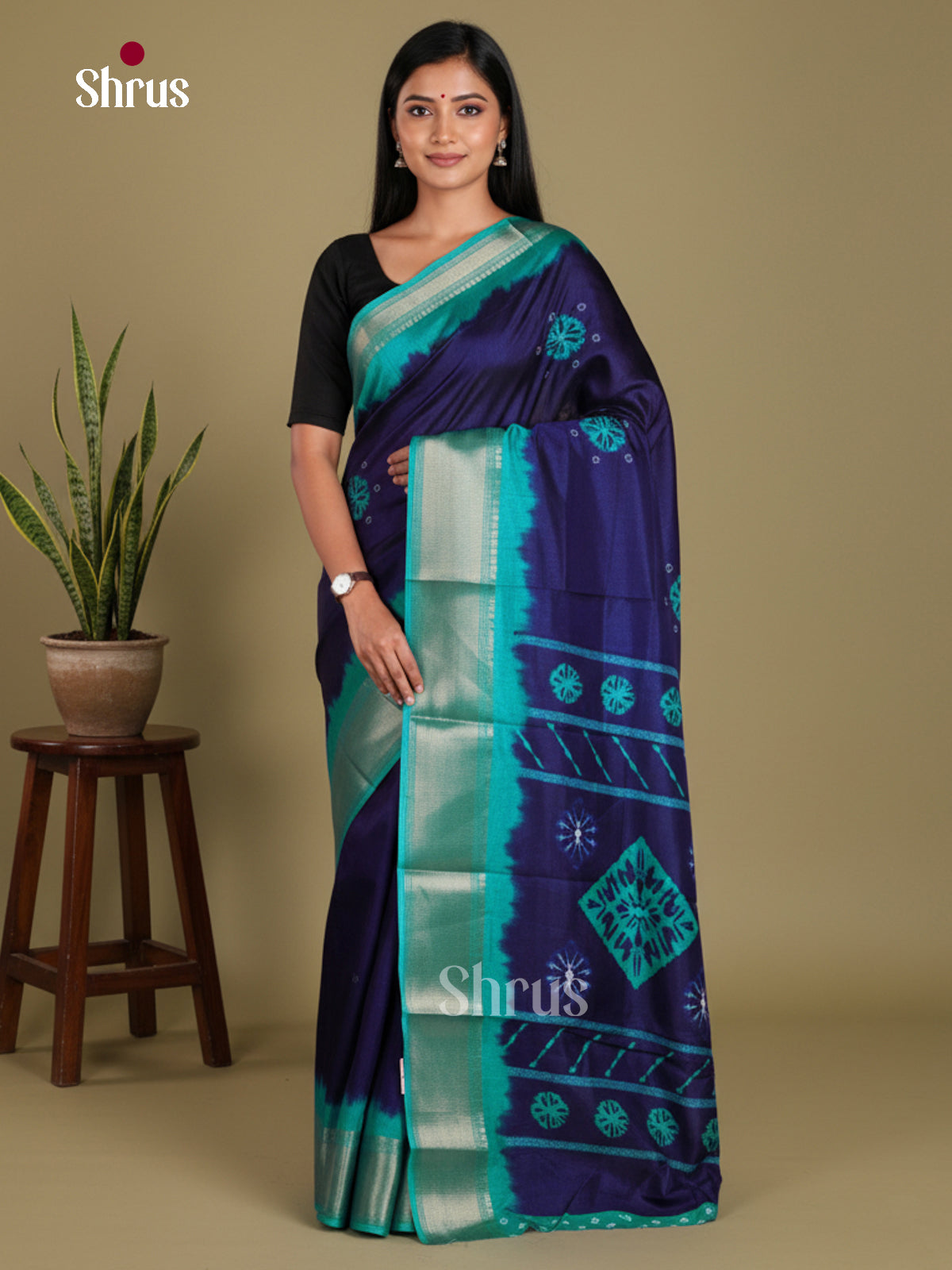 DJS24222 - Semi Crepe Saree - Shop on Shrus.com