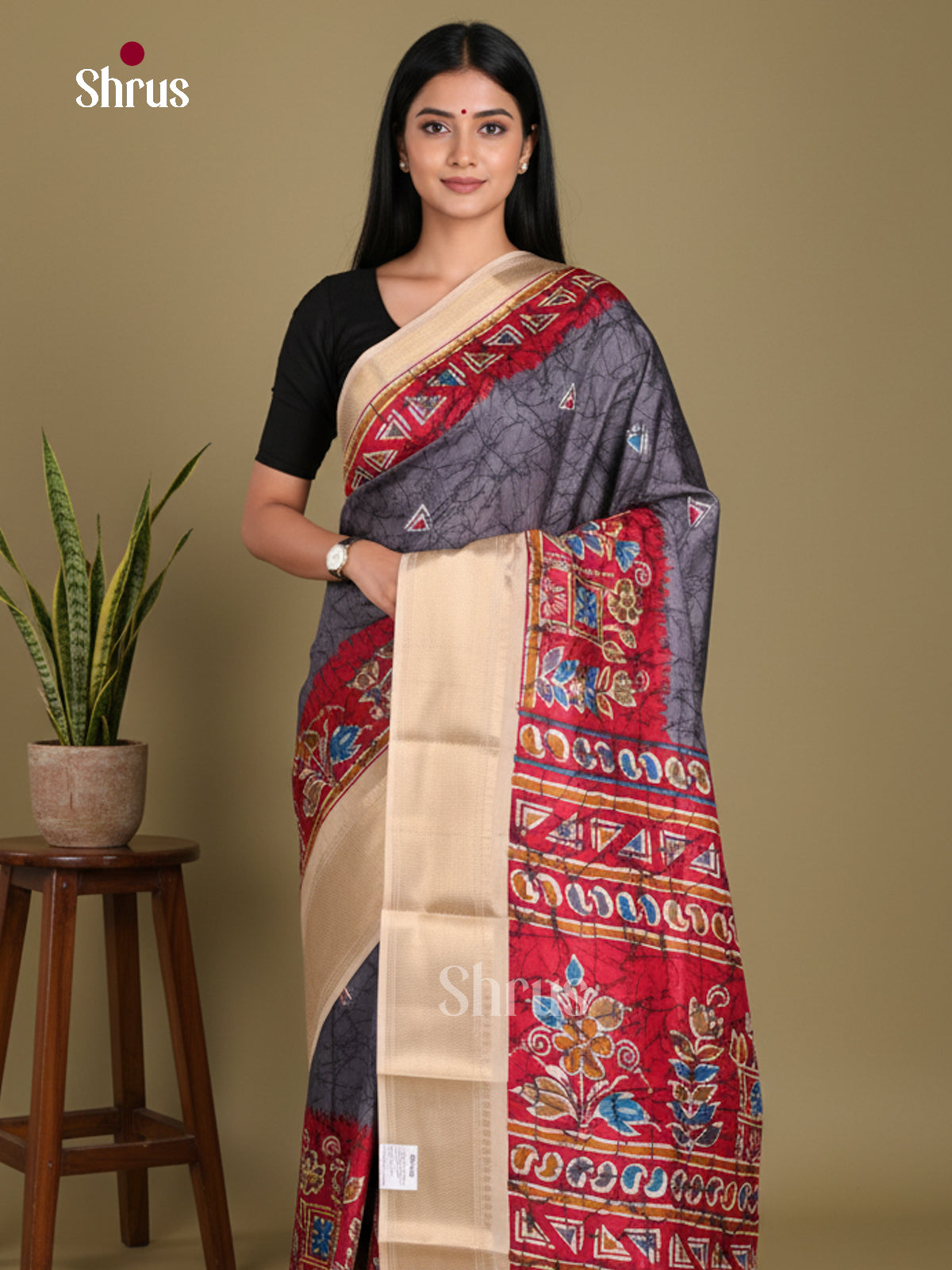 DJS24225 - Semi Crepe Saree