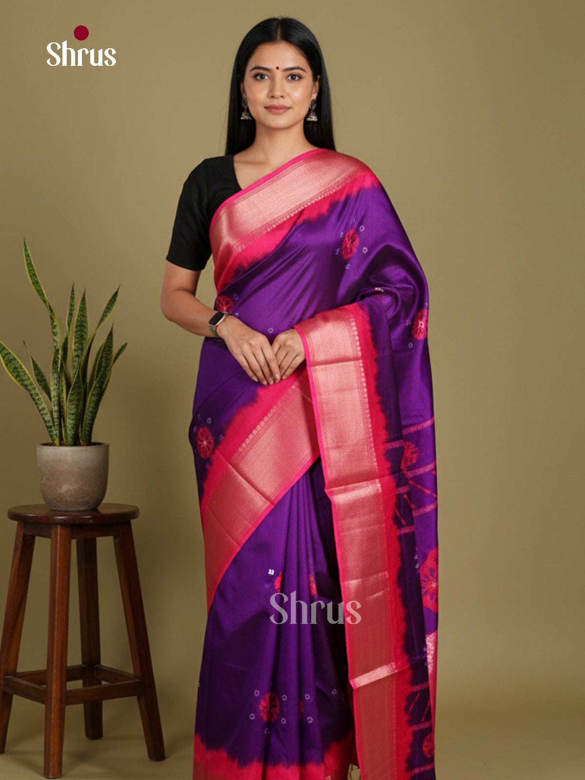 DJS24226 - Semi Crepe Saree - Shop on Shrus.com