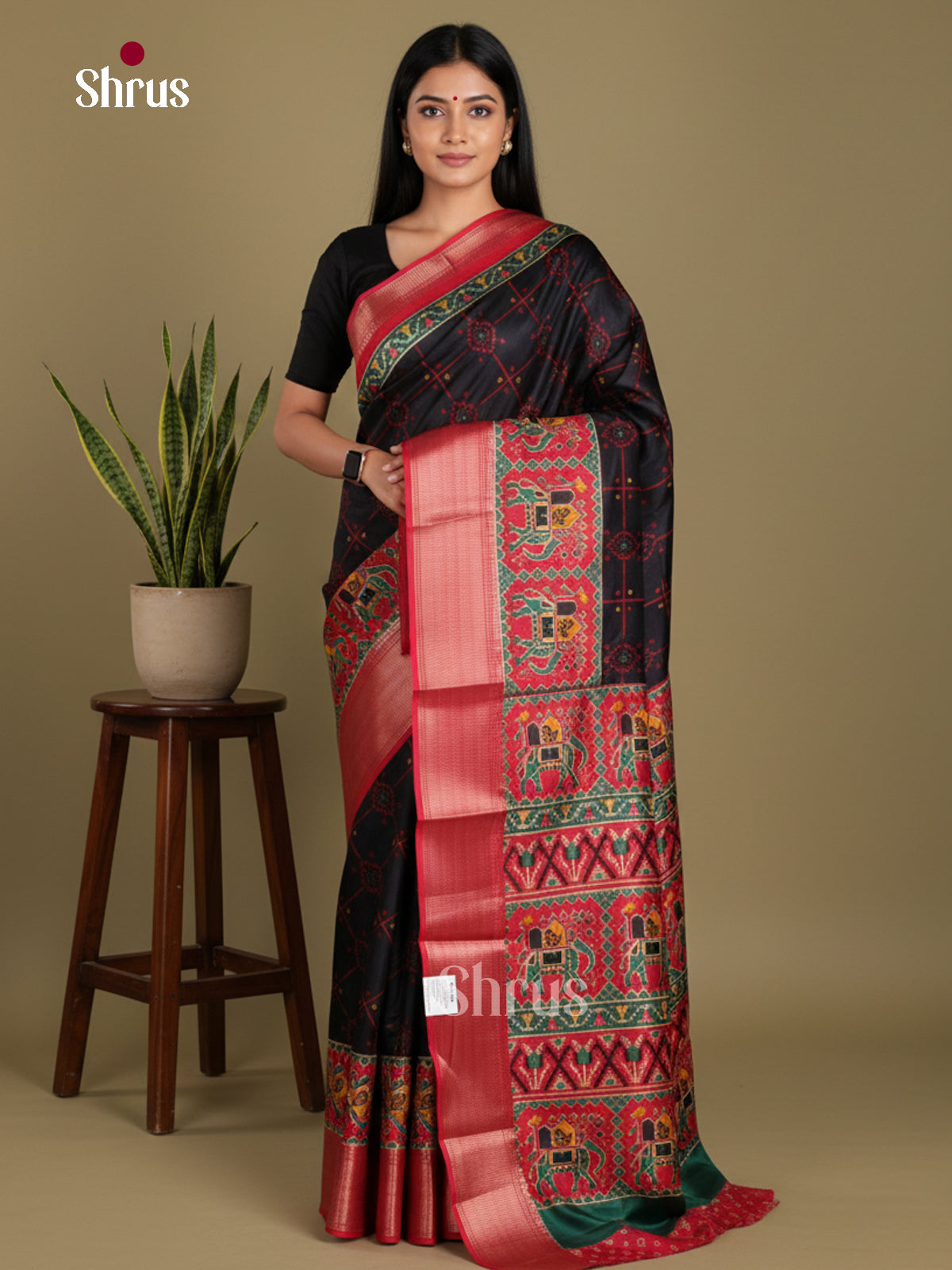 DJS24227 - Semi Crepe Saree - Shop on Shrus.com