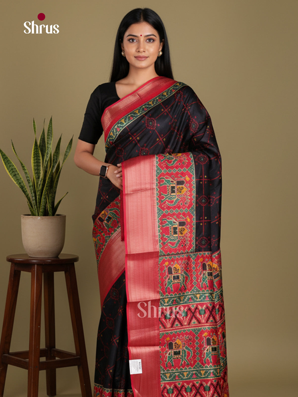 DJS24227 - Semi Crepe Saree - Shop on Shrus.com