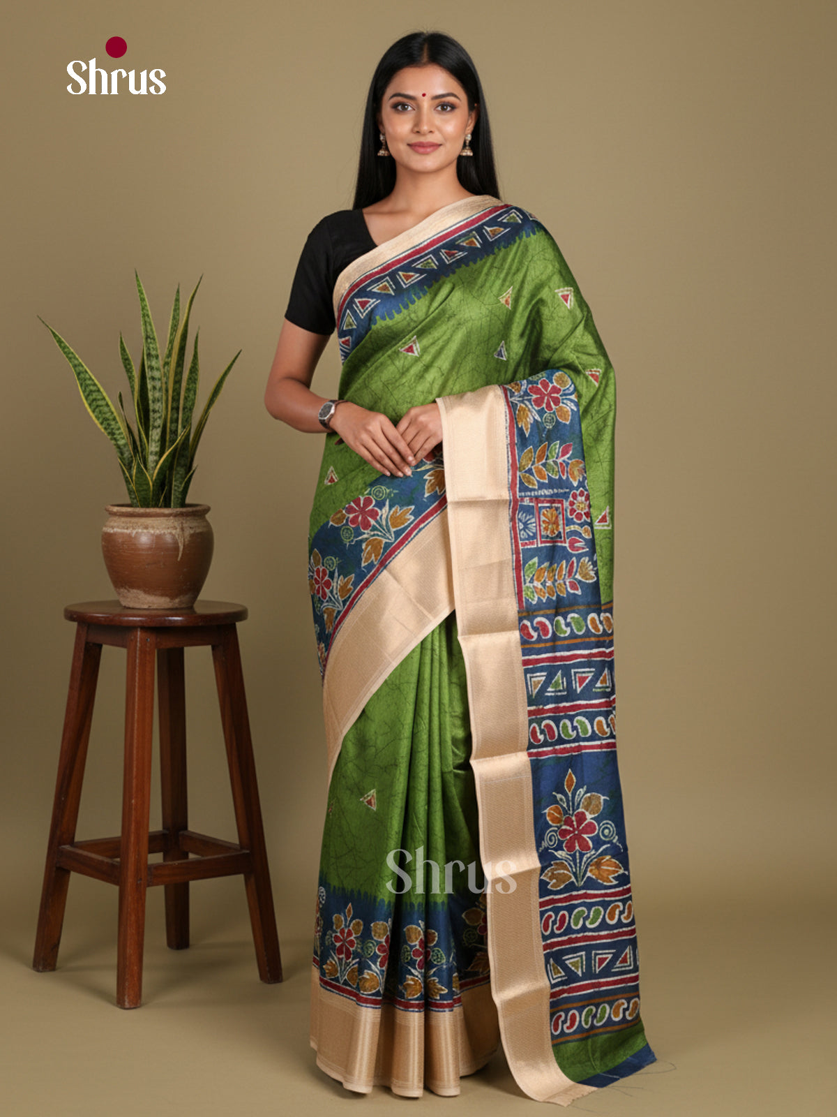 DJS24237 - Semi Crepe Saree - Shop on Shrus.com