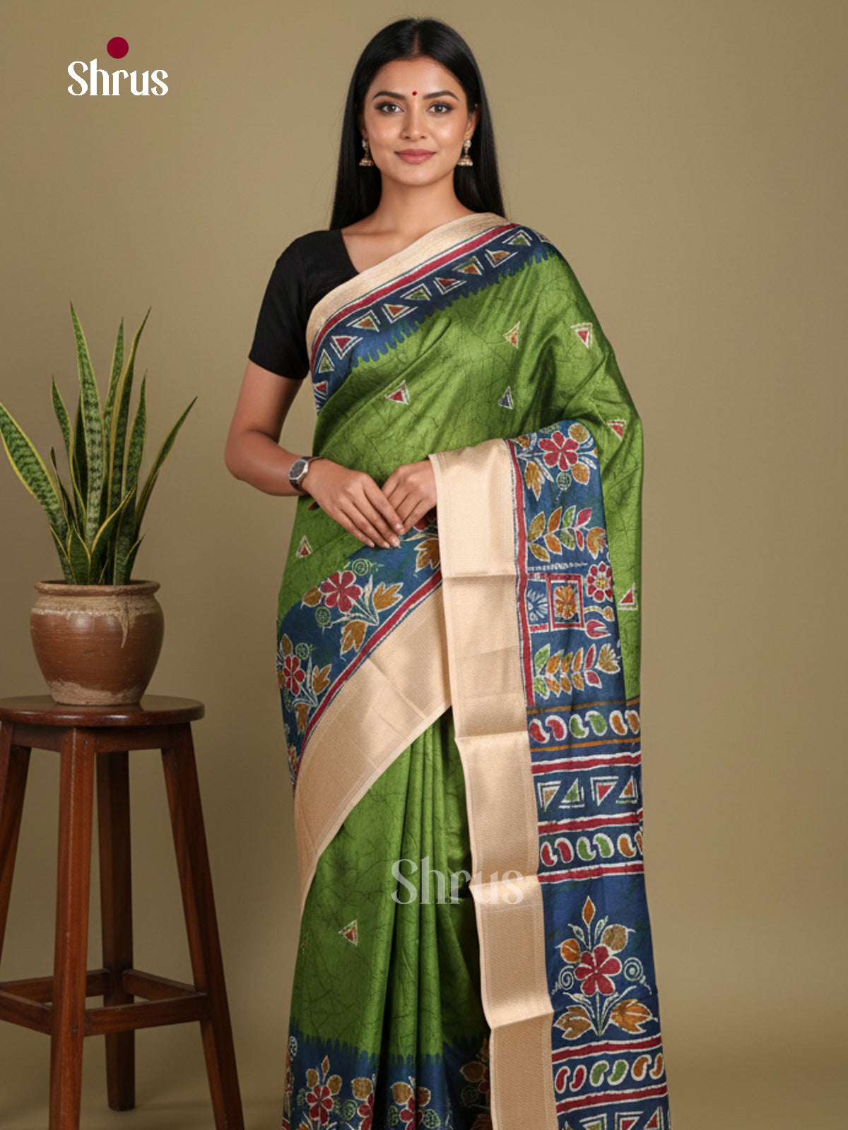 DJS24237 - Semi Crepe Saree - Shop on Shrus.com