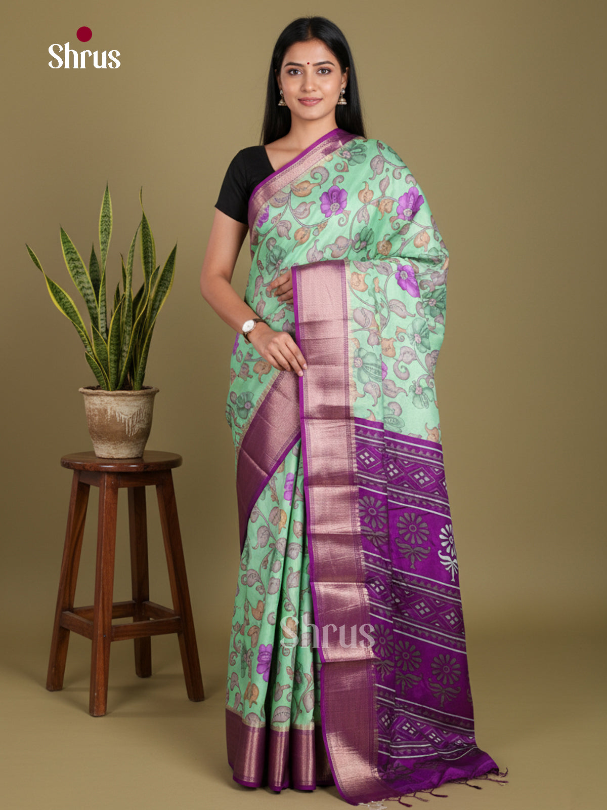 DJS24238 - Semi Crepe Saree - Shop on Shrus.com