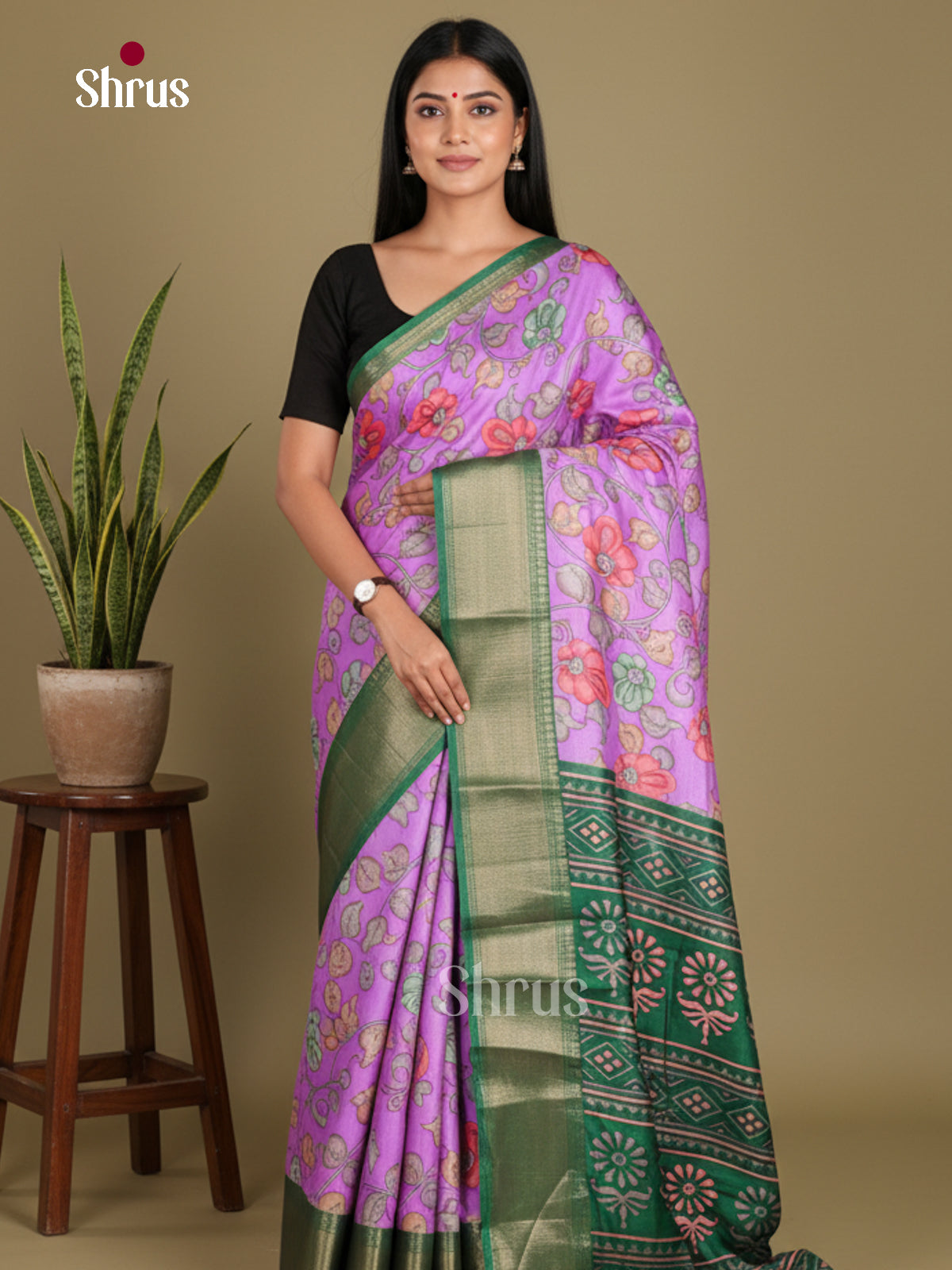 DJS24239 - Semi Crepe Saree - Shop on Shrus.com