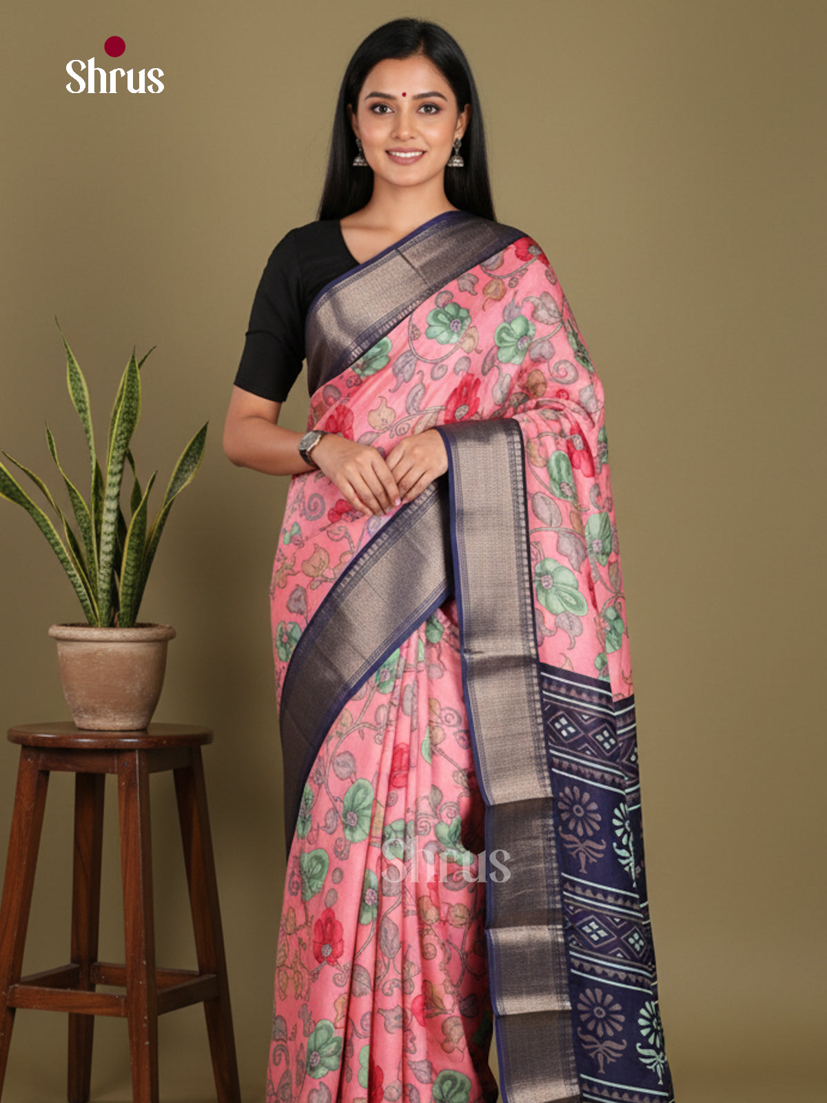 DJS24240 - Semi Crepe Saree - Shop on Shrus.com