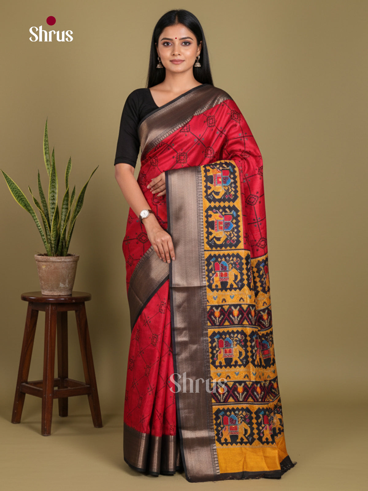 DJS24244 - Semi Crepe Saree - Shop on Shrus.com