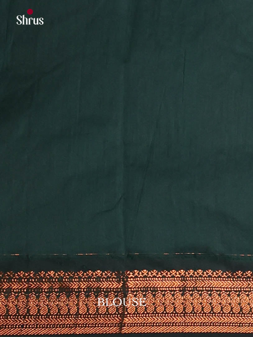 Orange & Green- Kalyani Cotton Saree - Shop on Shrus.com
