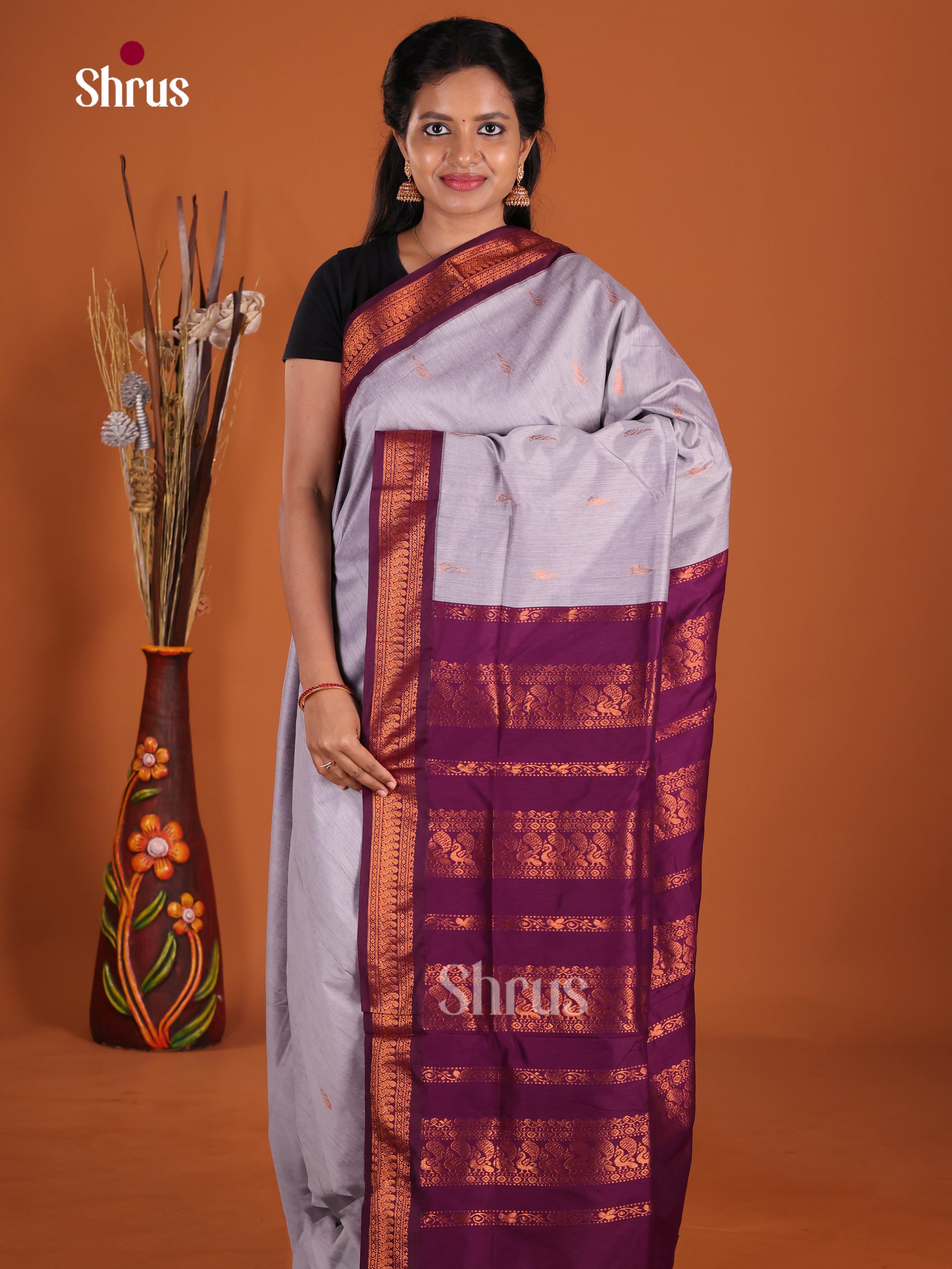 Lavender & Purple - Kalyani Cotton Saree