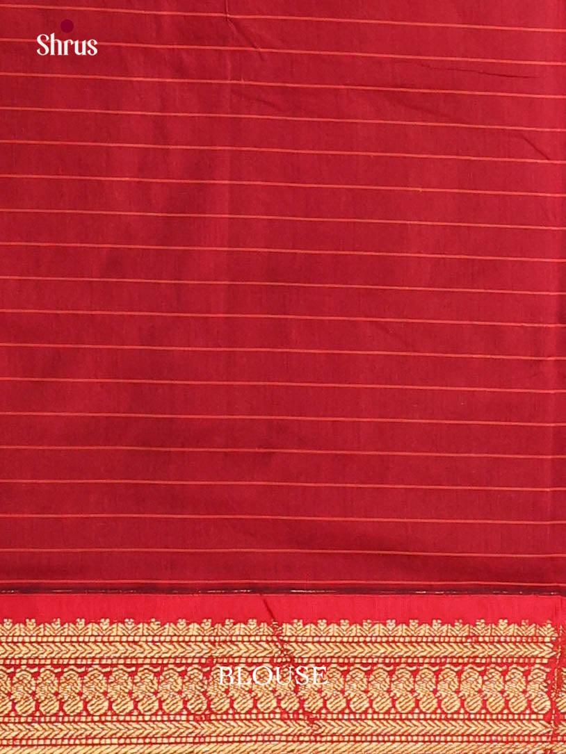 Mustard & Red - Kalyani Cotton Saree