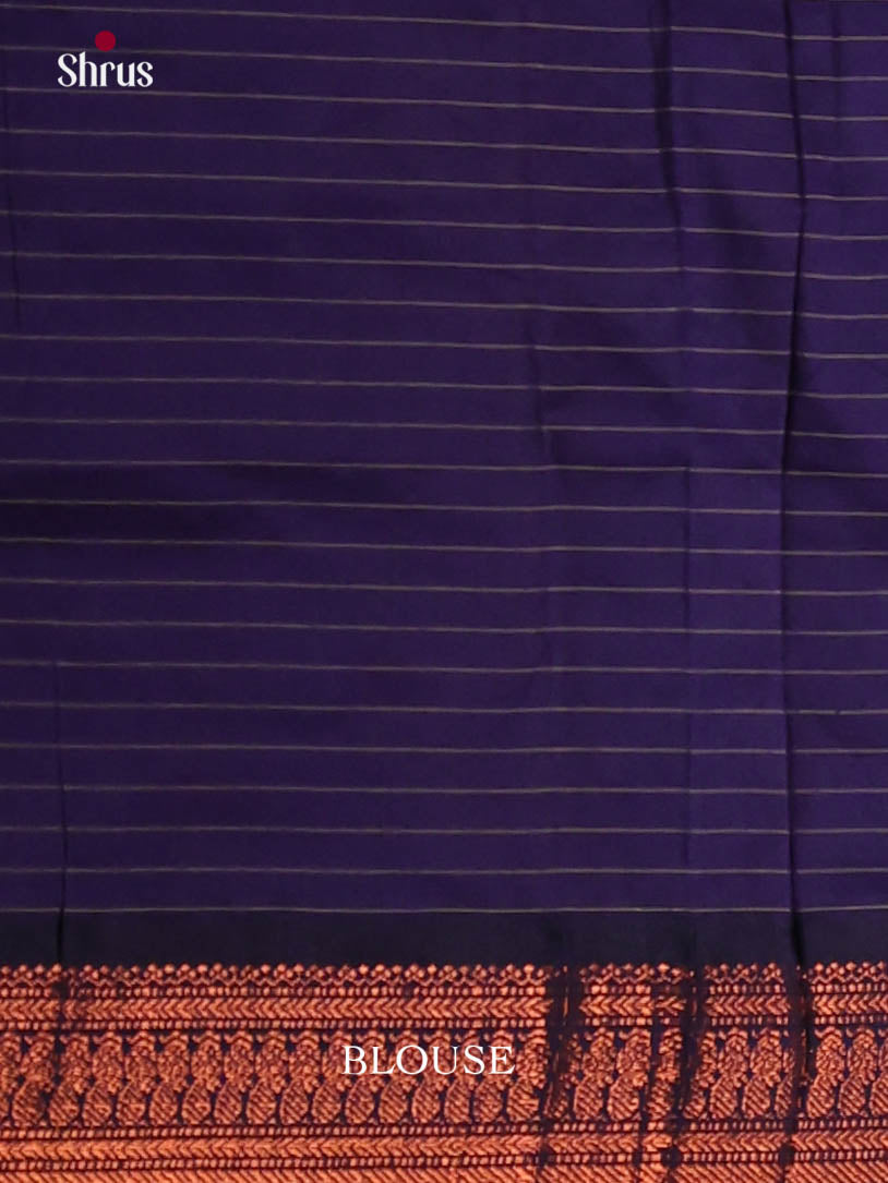 Onion peel & Blue - Kalyani Cotton Saree