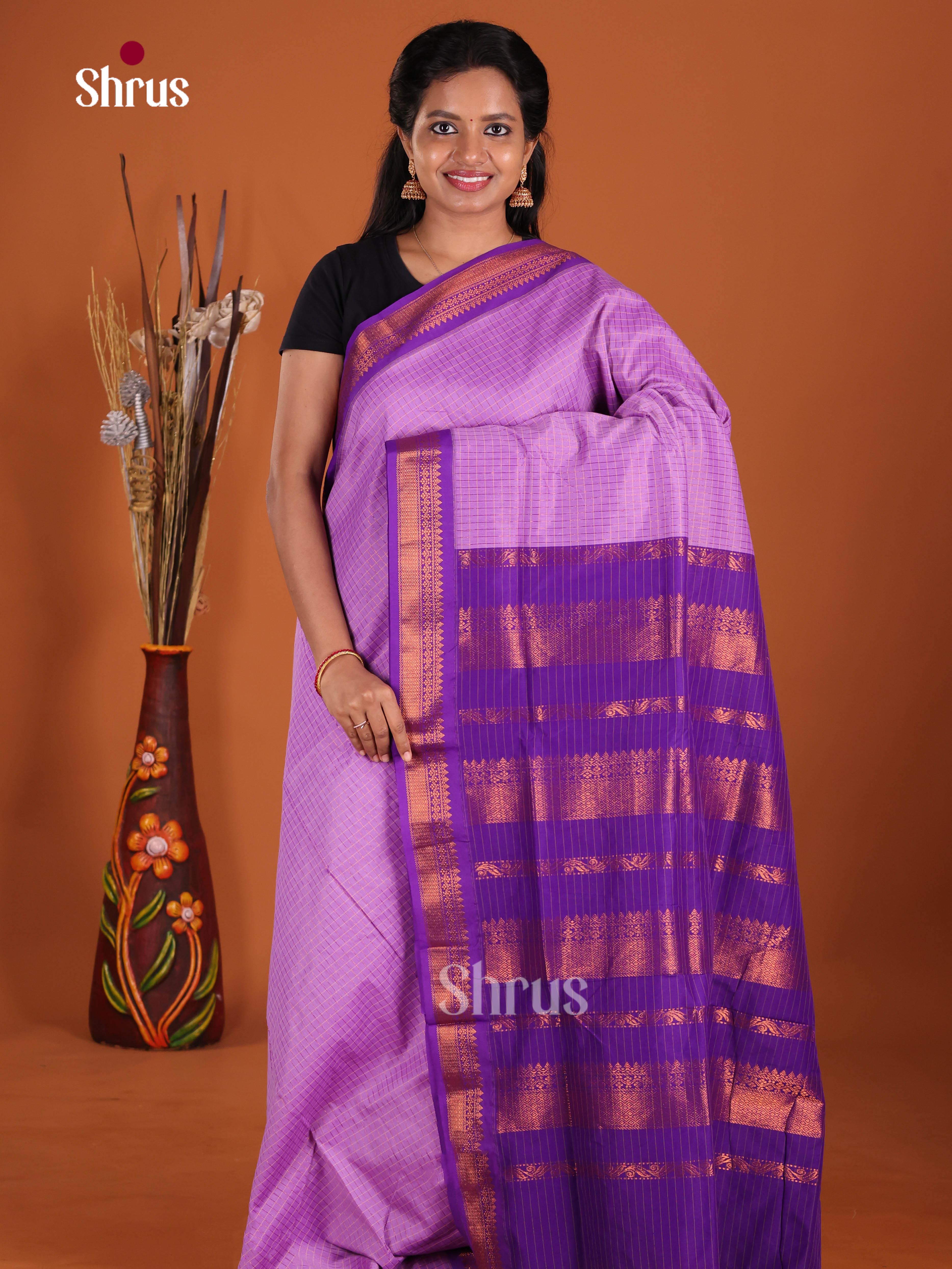 Lavender & Purple - Kalyani Cotton Saree