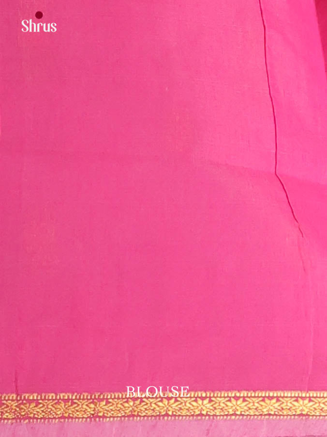 White & Pink - Semi Maheshwari Saree