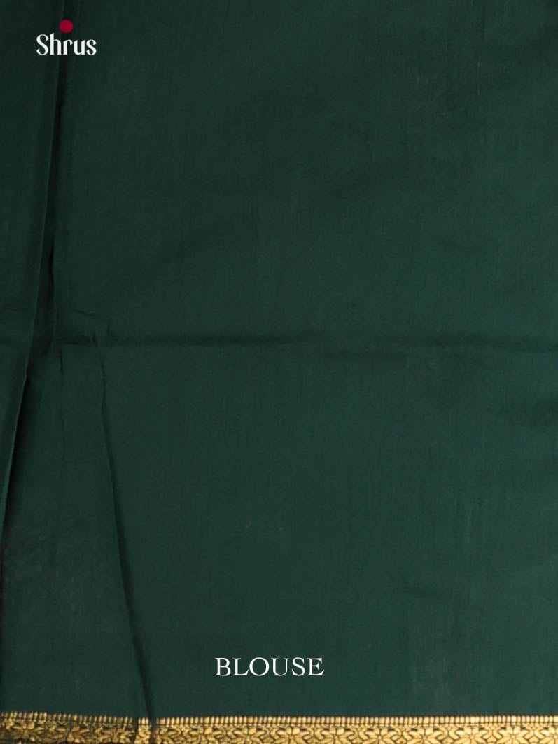 Grey & Green - Semi Maheshwari Saree