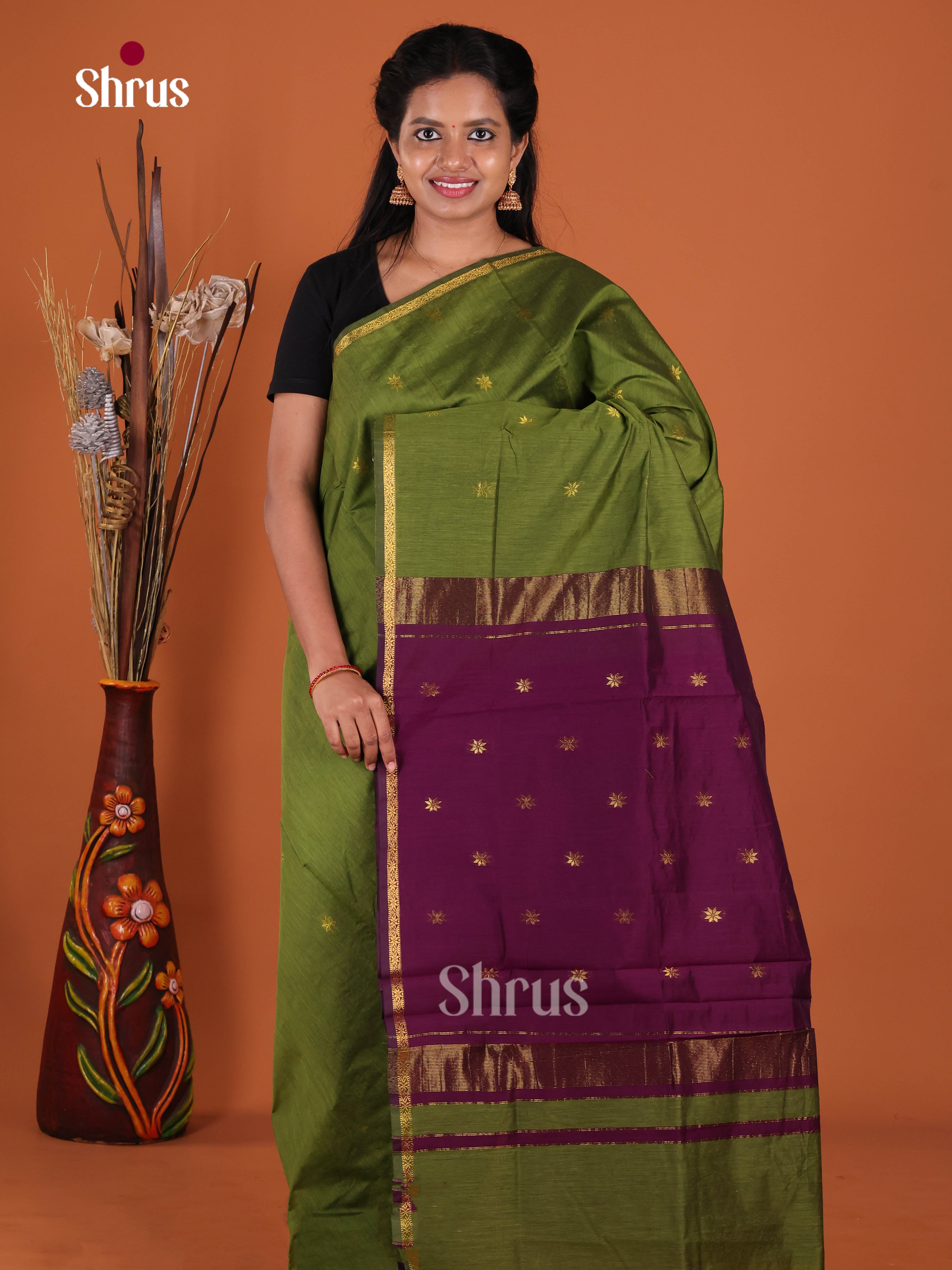 DJS24332 - Semi Maheshwari Saree - Shop on Shrus.com