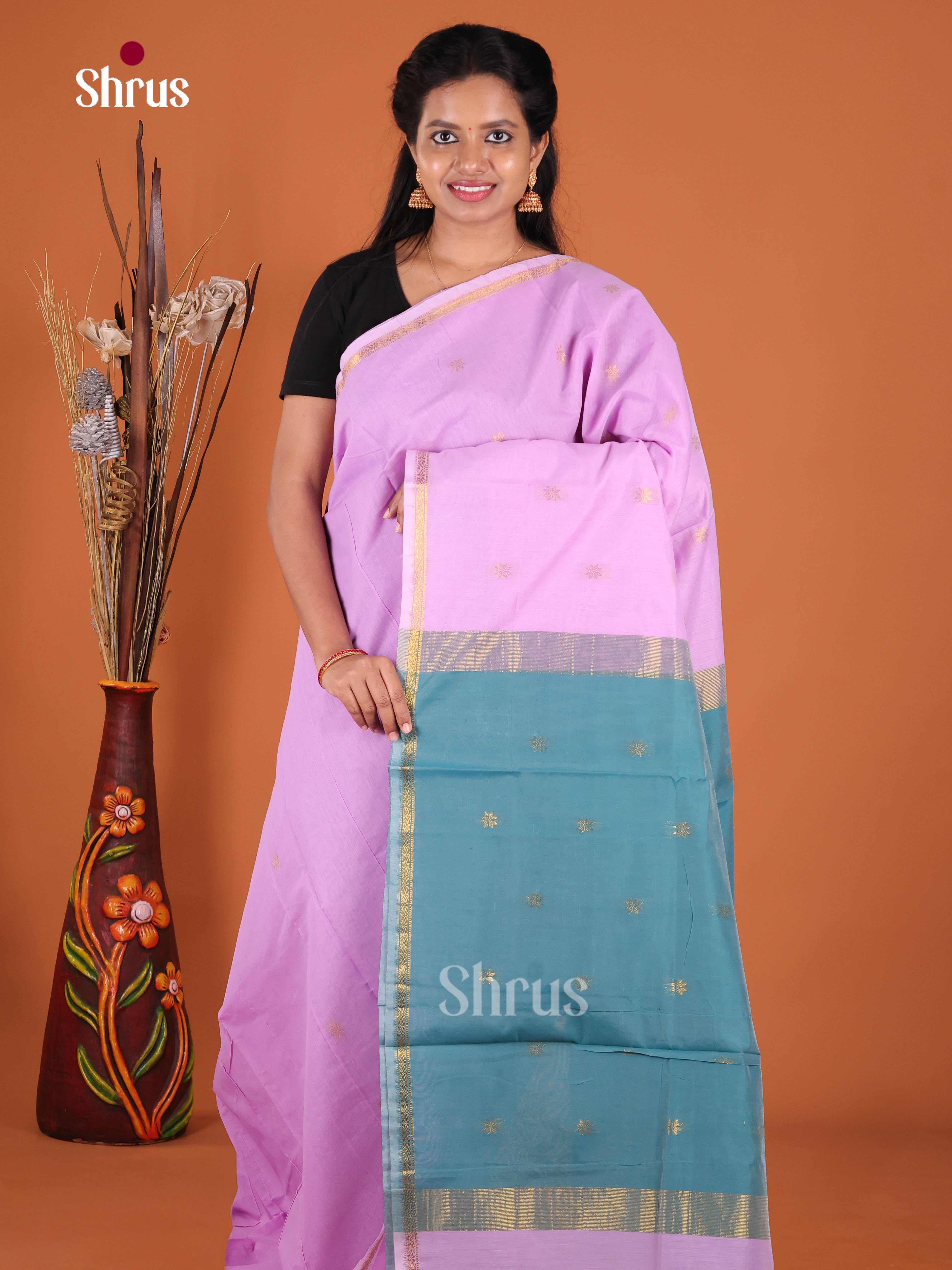 DJS24340 - Semi Maheshwari Saree - Shop on Shrus.com
